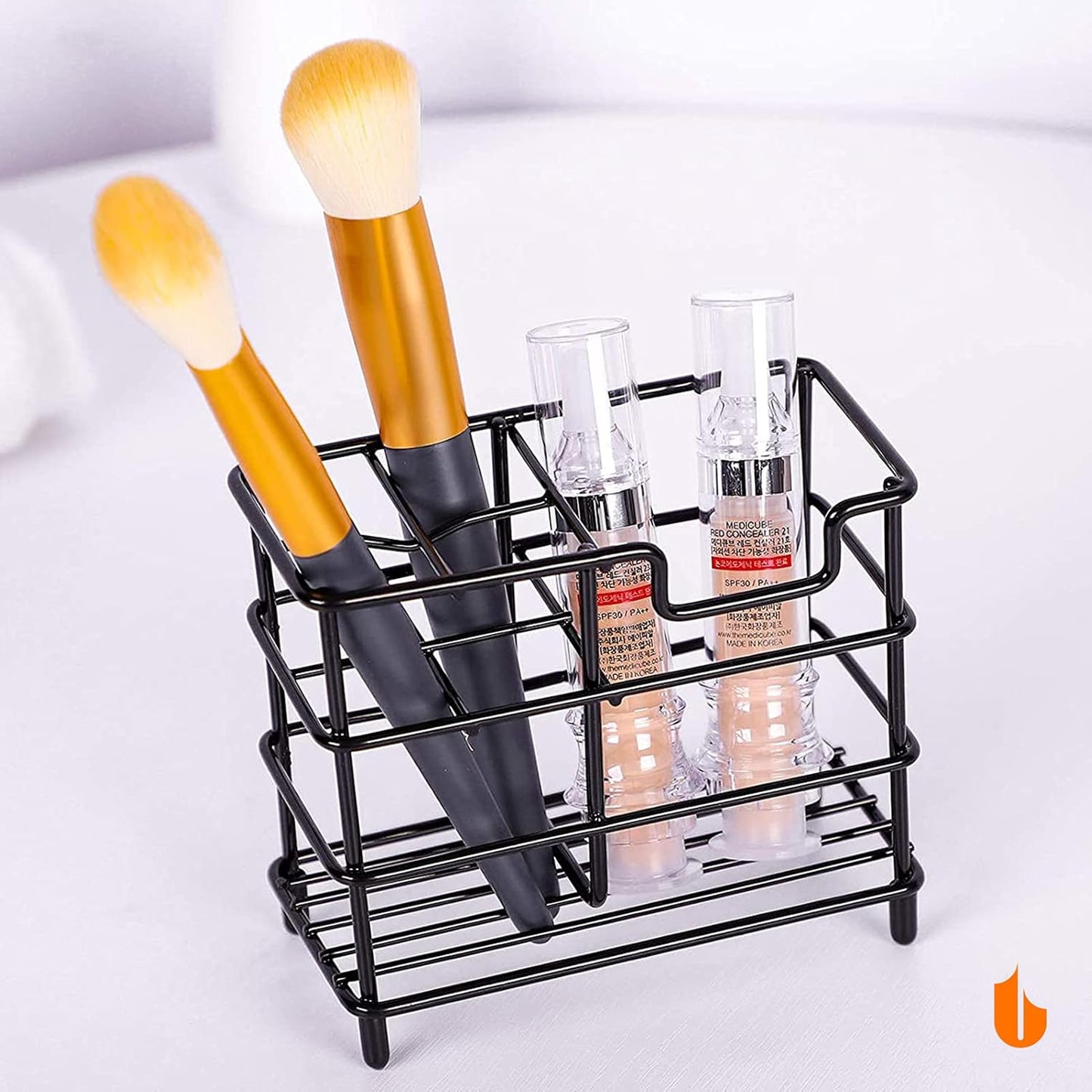 304 Stainless Steel Toothbrush & Toothpaste Holder – Black Bathroom Organizer Stand