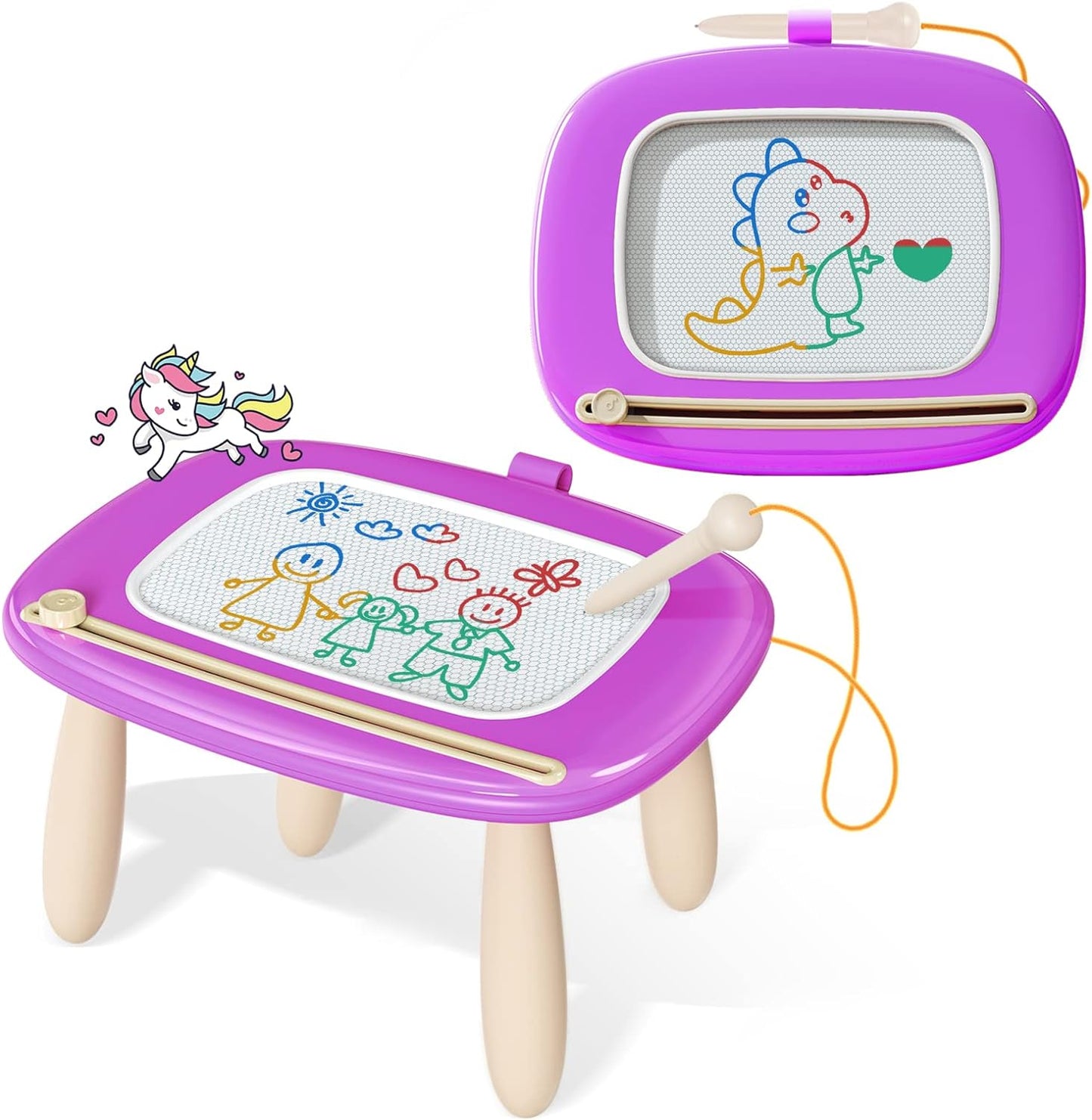 Magnetic Doodle Drawing Board – Educational Toy for Toddlers Ages 1–3 (Light Blue)