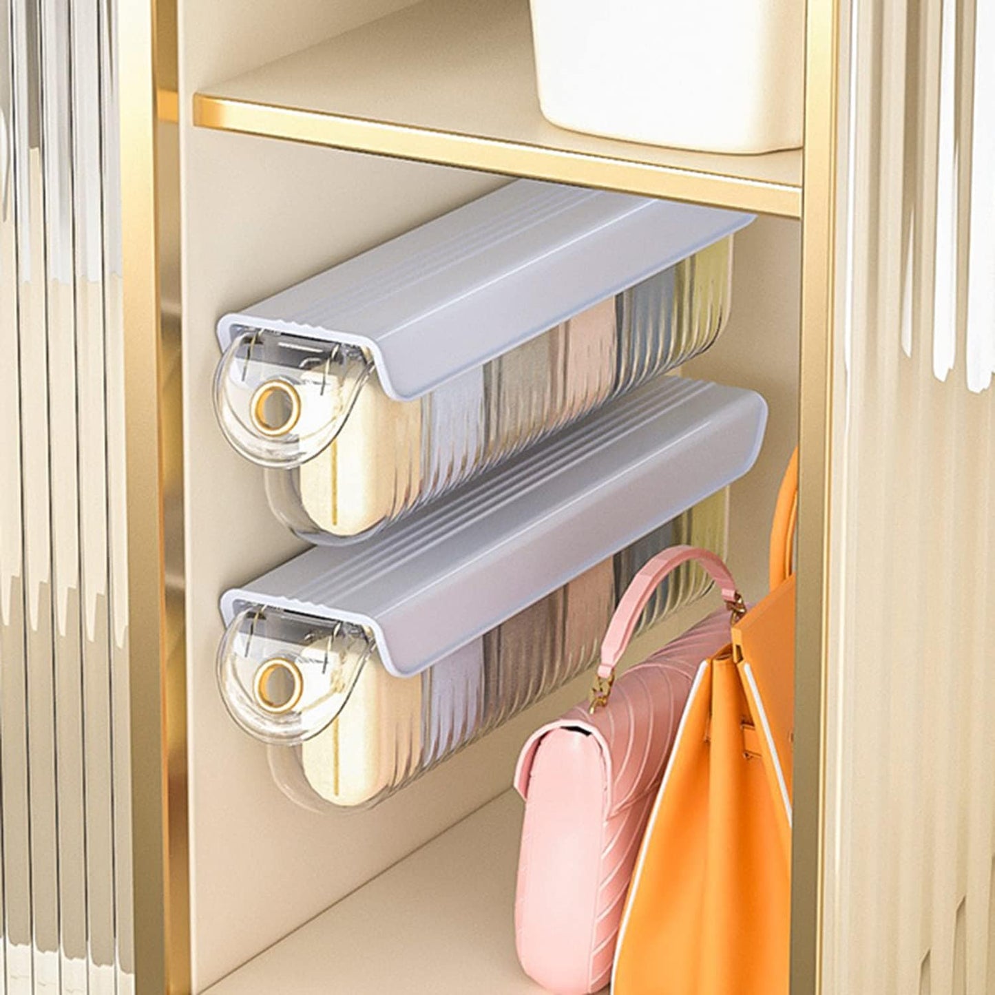 2-Pack Wall Mounted Acrylic Drawer Organizers – 6-Cell Underwear & Sock Storage (White)