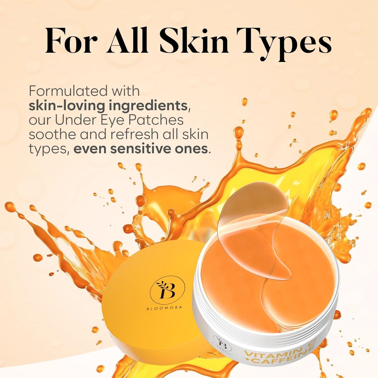Vitamin C & Caffeine Under Eye Patches – 30 Pairs for Dark Circles & Puffiness