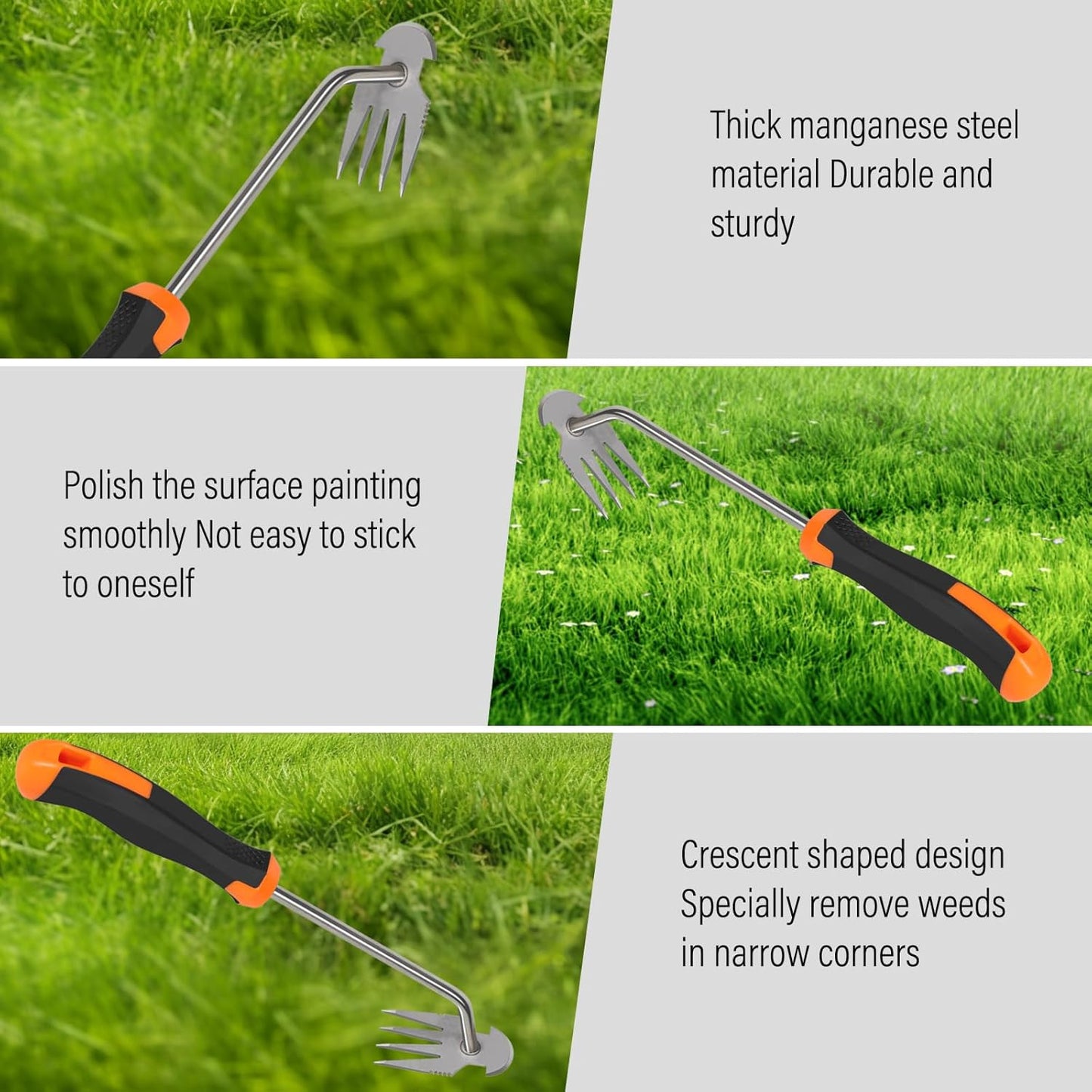 Weed Puller Tool – Portable Garden Weeder with Rubber Handle, 2024 Manganese Steel Hand Tool for Vegetable Gardening and Uprooting