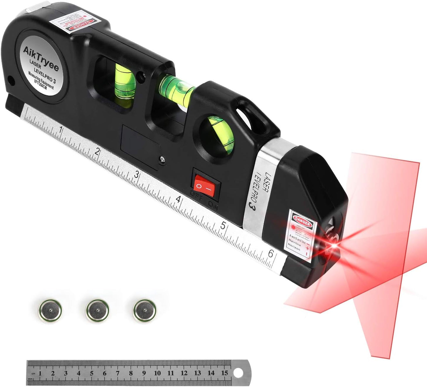 Laser Level Line Tool – Multipurpose Cross Line Level with 8ft Ruler