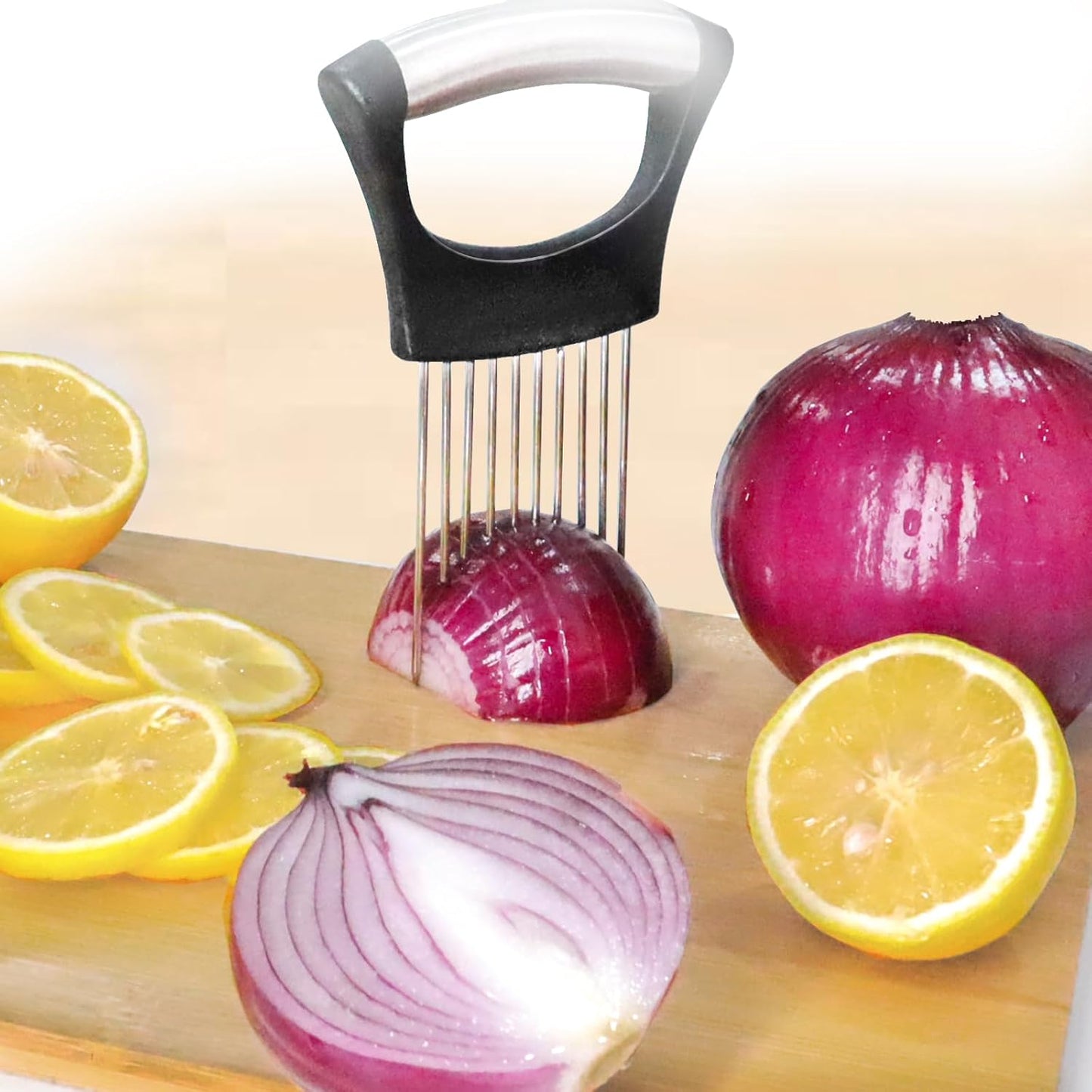 Multi-Use Stainless Steel Onion & Vegetable Slicer Tool