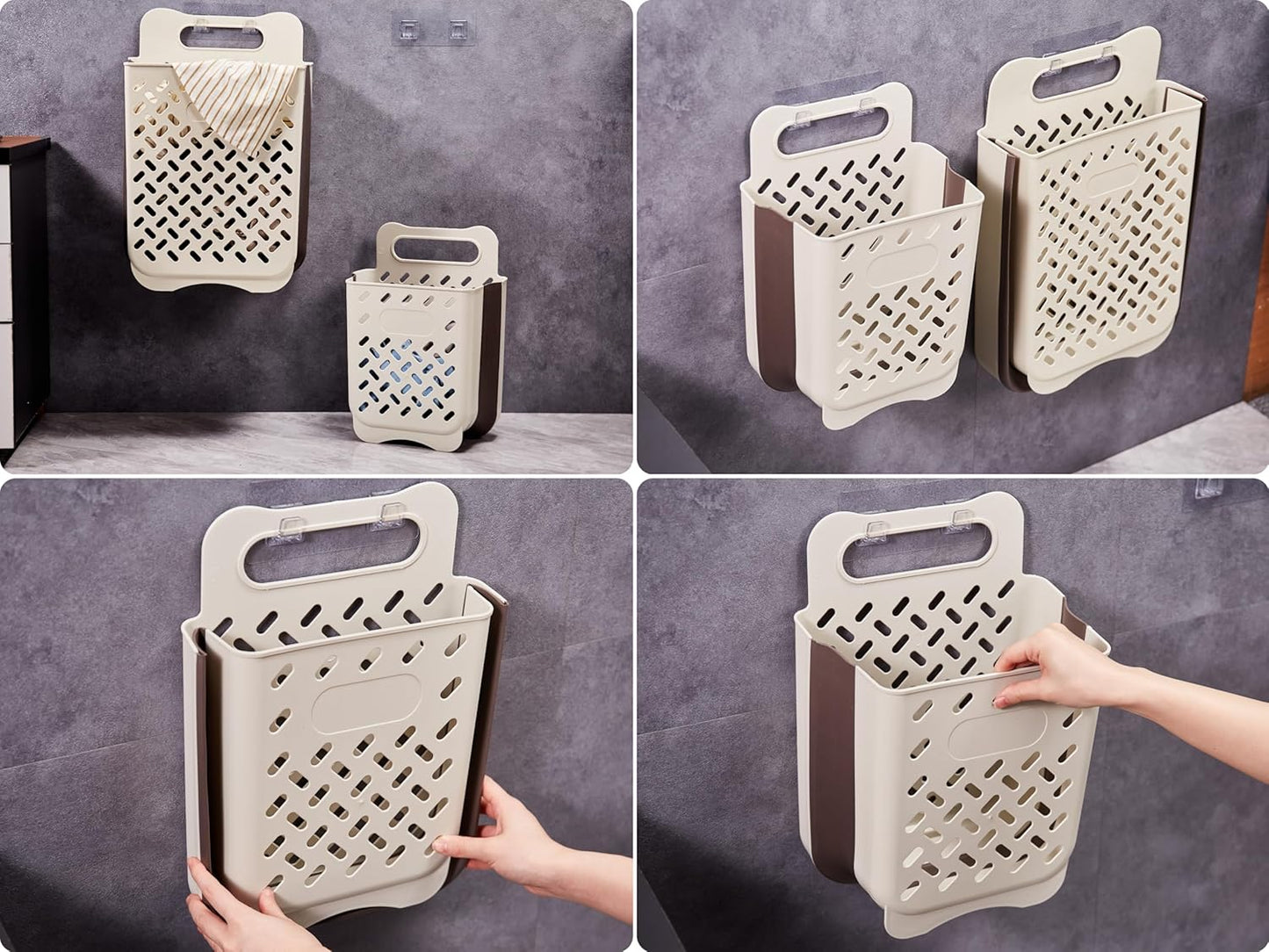 2-Pack Foldable Hanging Laundry Hampers – Large Capacity Space-Saving Clothes Baskets