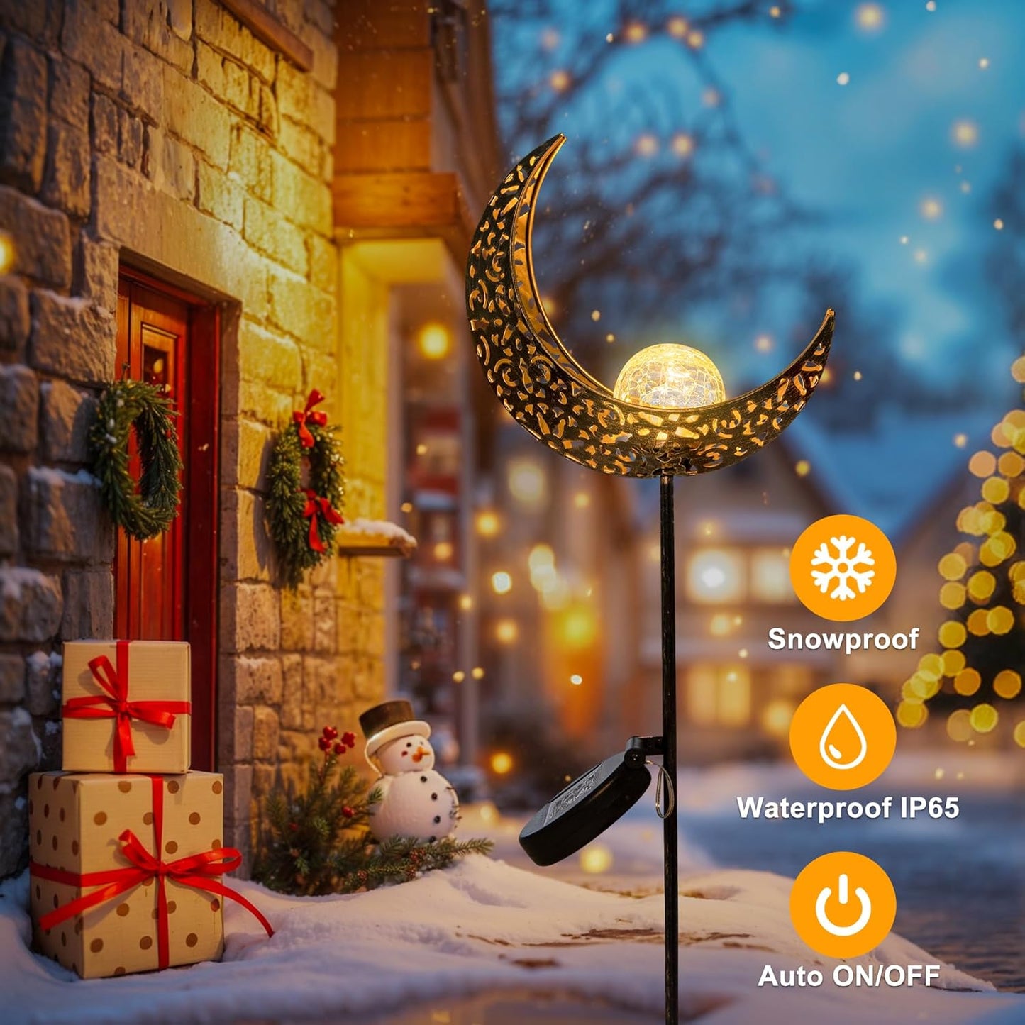 Moon Solar Garden Light – Waterproof Bronze Stake Yard Decor for Lawn, Patio & Gifts for Mom, Women, Grandma