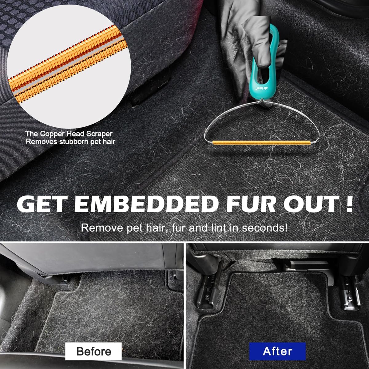 3-Pack Pet Hair Remover Set – Lint Shavers & Fur Tools for Carpet, Furniture & Clothes