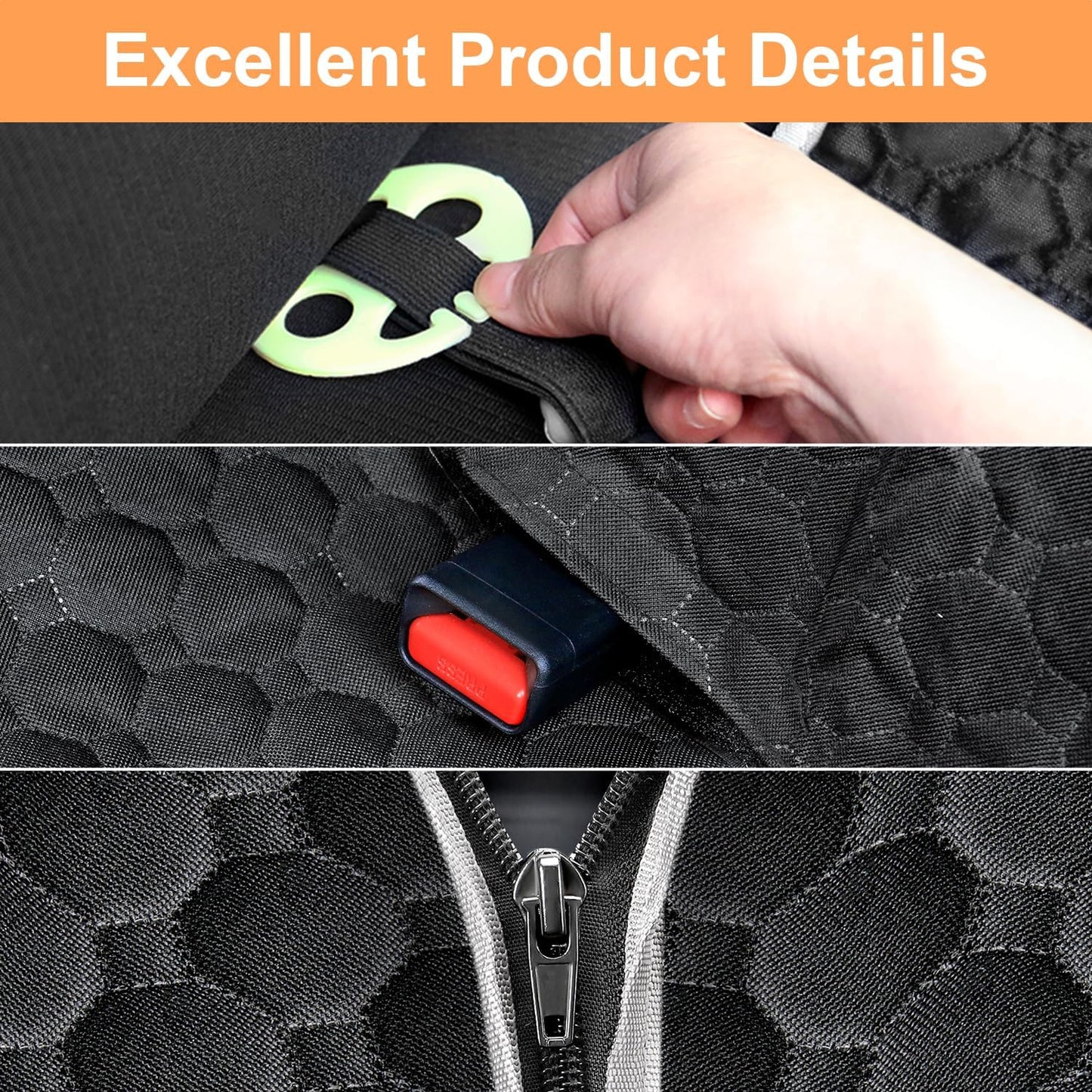 Waterproof Dog Car Seat Cover – 2025 Heavy Duty Hammock Protector for Back Seat (Black, Standard Size)