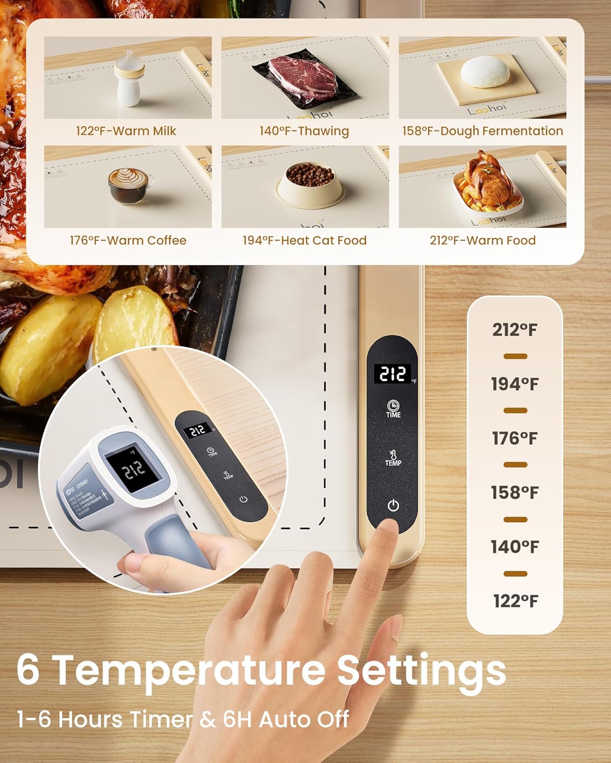 Full-Surface Electric Warming Mat – Adjustable Heat Silicone Tray for Parties & Everyday Use