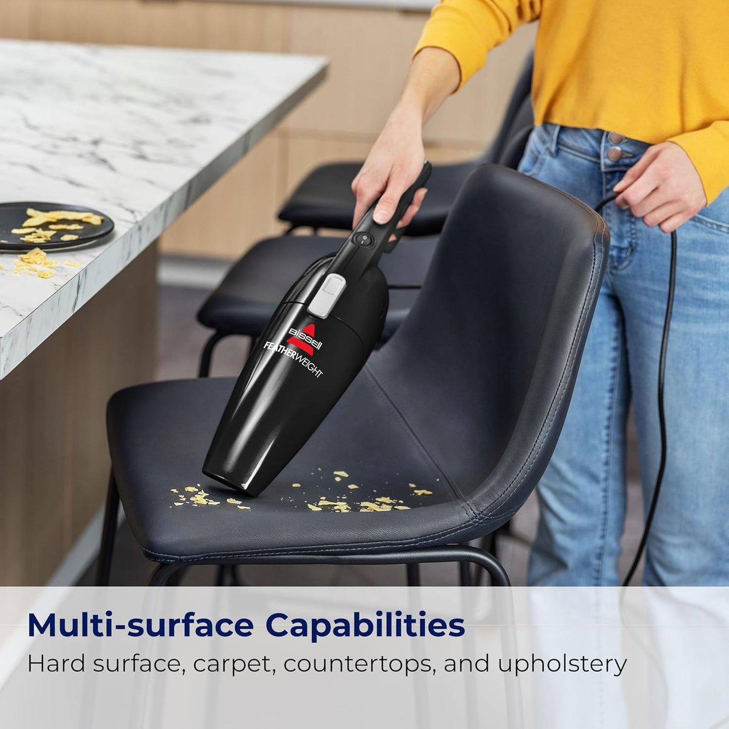 Featherweight Stick Vacuum – Ultra-Light Bagless Cleaner with Crevice Tool (Model 2033M, Black)