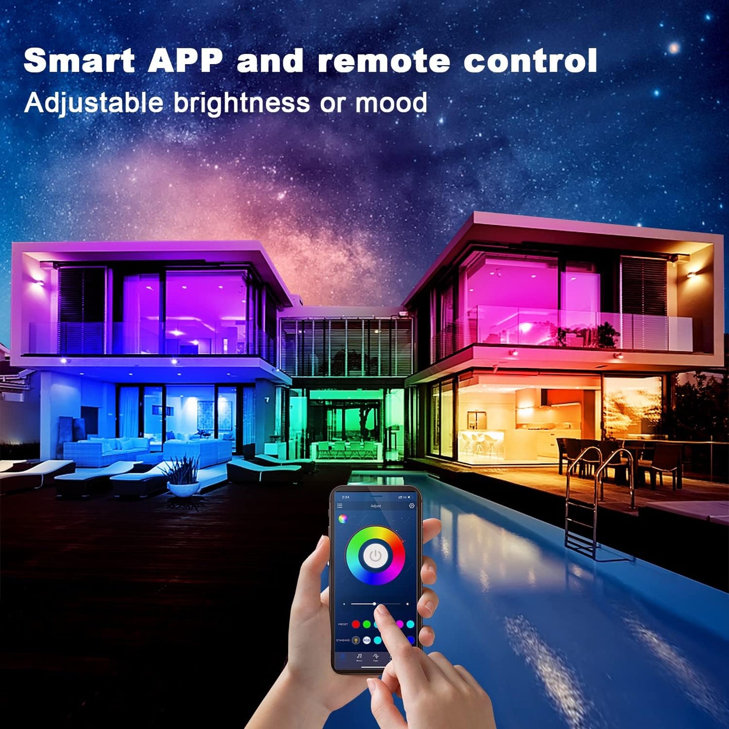 200Ft Smart LED Strip Lights for Bedroom – RGB Light Strips with App & Remote Control, 24V, 2x100Ft Rolls for Room, Party & Festival Decor