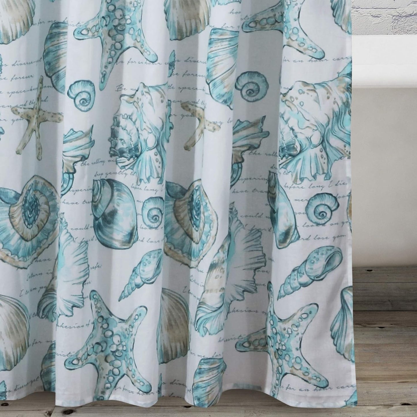 Fabric Sensations Shower Curtain, Stylish Bathroom Decor, Machine Washable, 72 Inches X 72 Inches, Cruz Coastal White