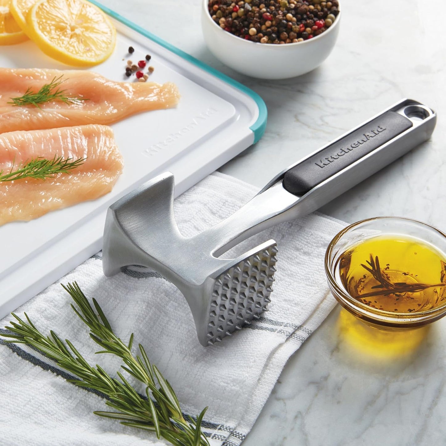 Multi-Sided Gourmet Meat Tenderizer Tool – Black, One Size