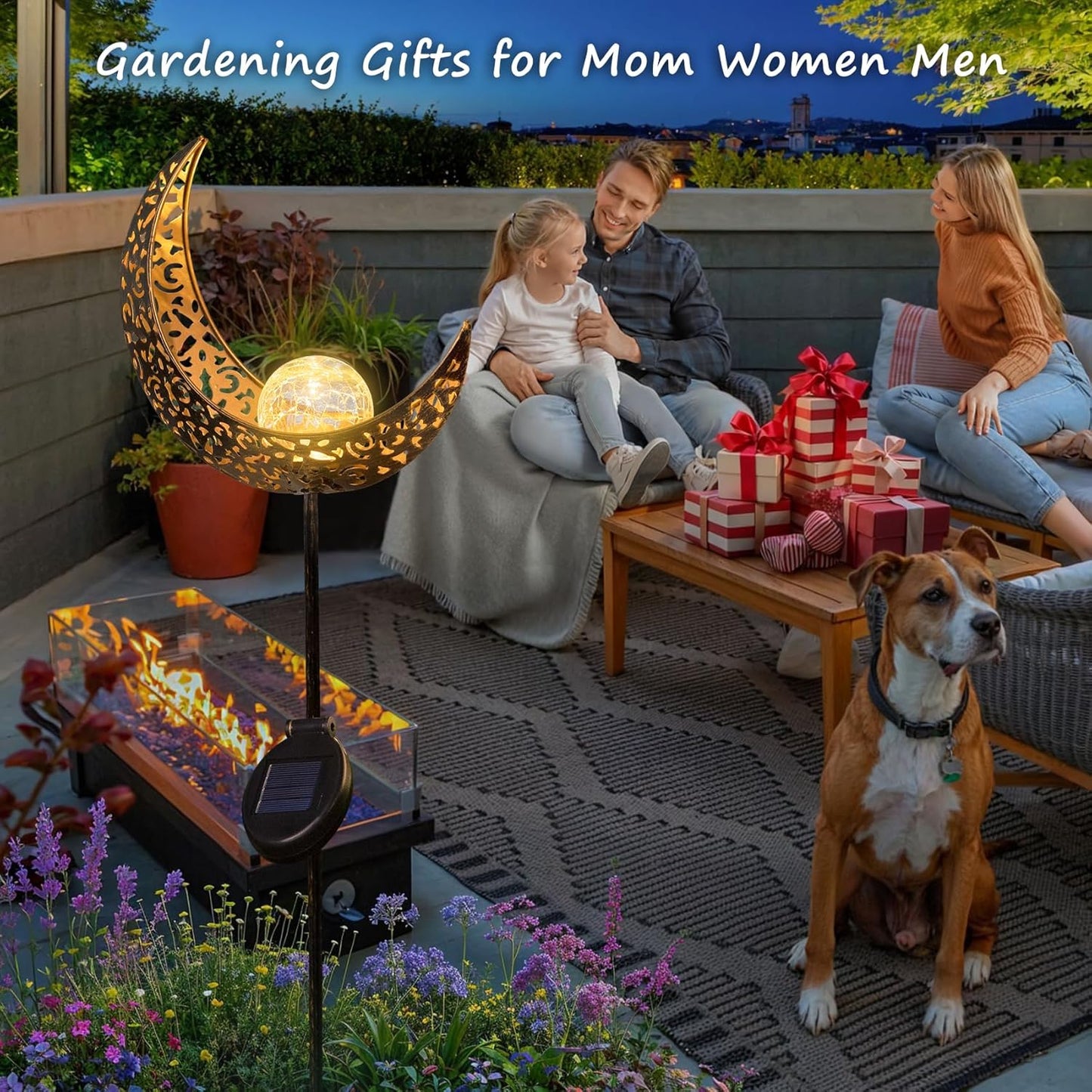 Moon Solar Garden Light – Waterproof Bronze Stake Yard Decor for Lawn, Patio & Gifts for Mom, Women, Grandma
