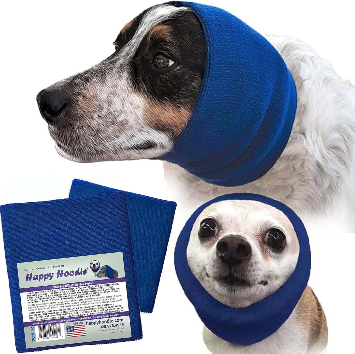 Happy Hoodie Calming Band for Dogs & Cats – 2 Pack (Small + Large)