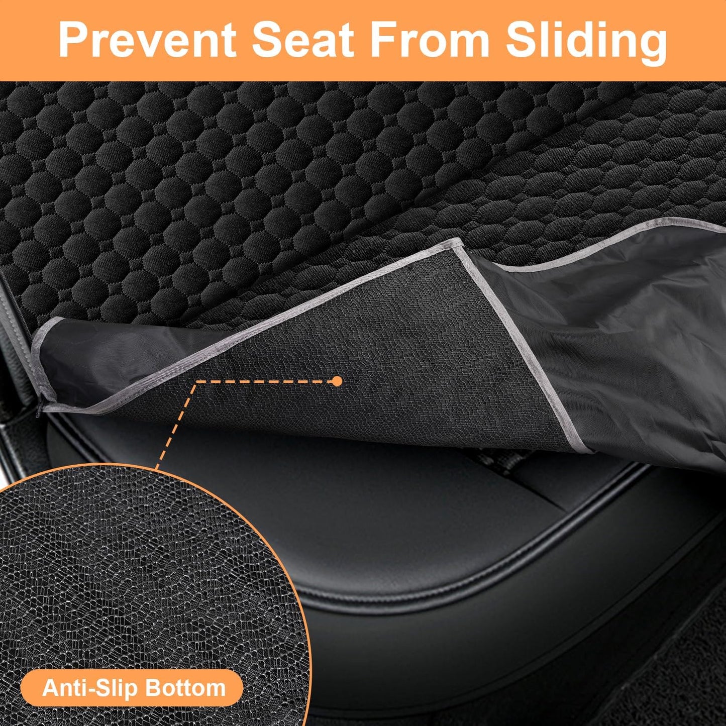 Waterproof Dog Car Seat Cover – 2025 Heavy Duty Hammock Protector for Back Seat (Black, Standard Size)