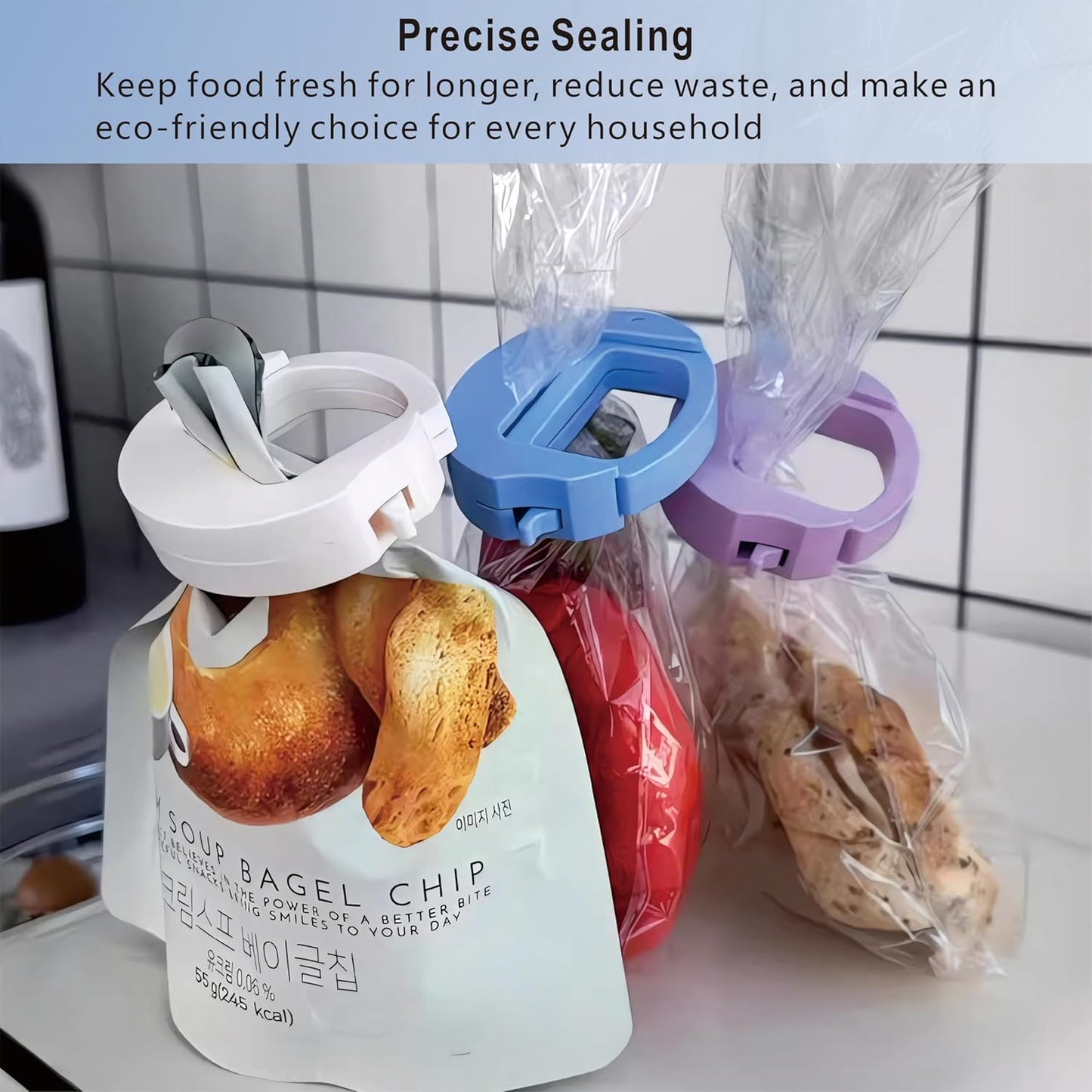 4-Pack Heavy Duty Bag Clips – Reusable Food Sealing Clips for Chips, Snacks, Bread & Pet Food (Blue)