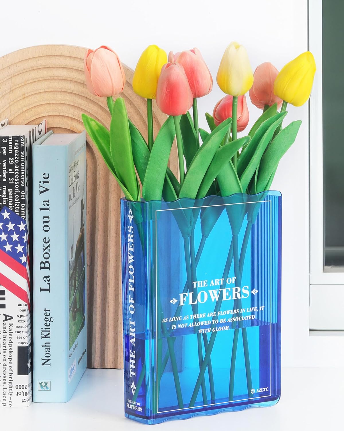 Clear Book Vase – Book-Shaped Glass Flower Vase for Home, Office & Gift Decor