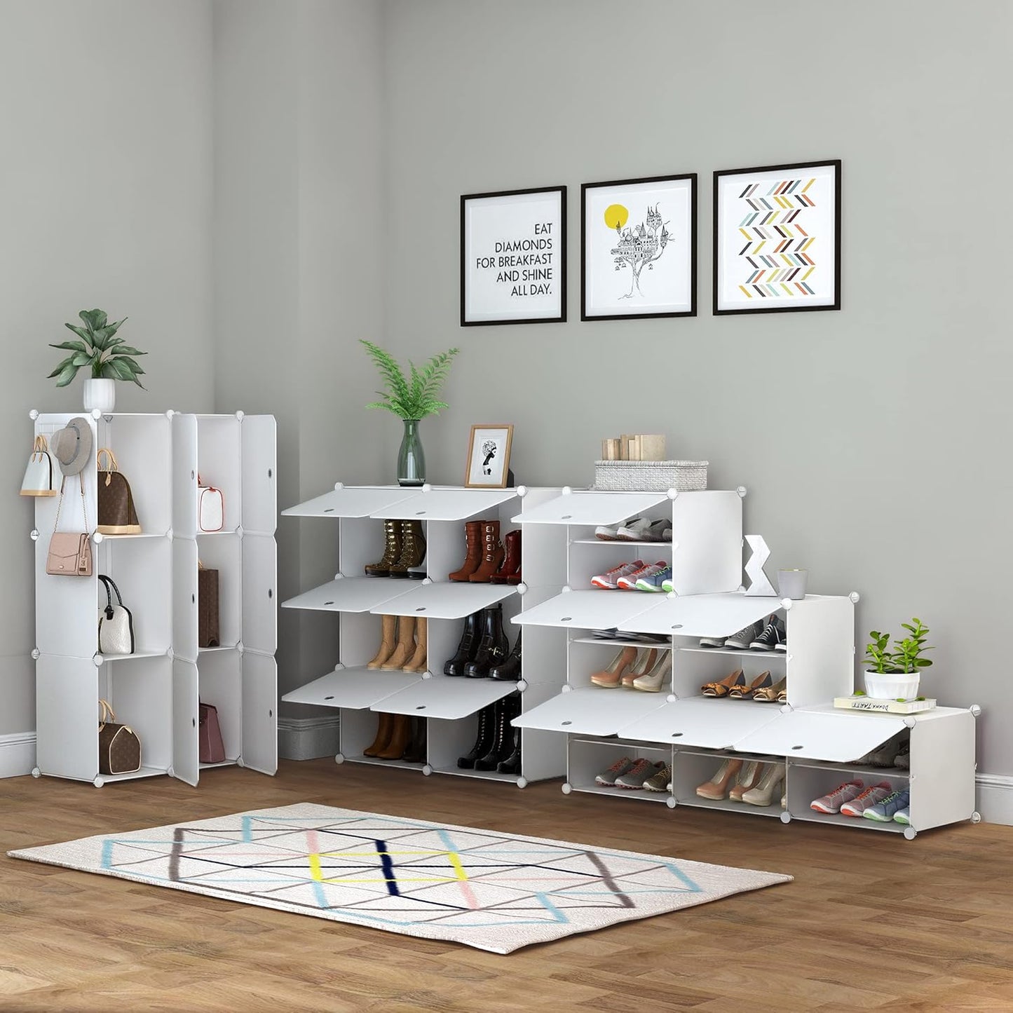 HOMIDEC 6-Tier Shoe Rack – 24 Pair Plastic Shoe Organizer Cabinet for Closet & Entryway