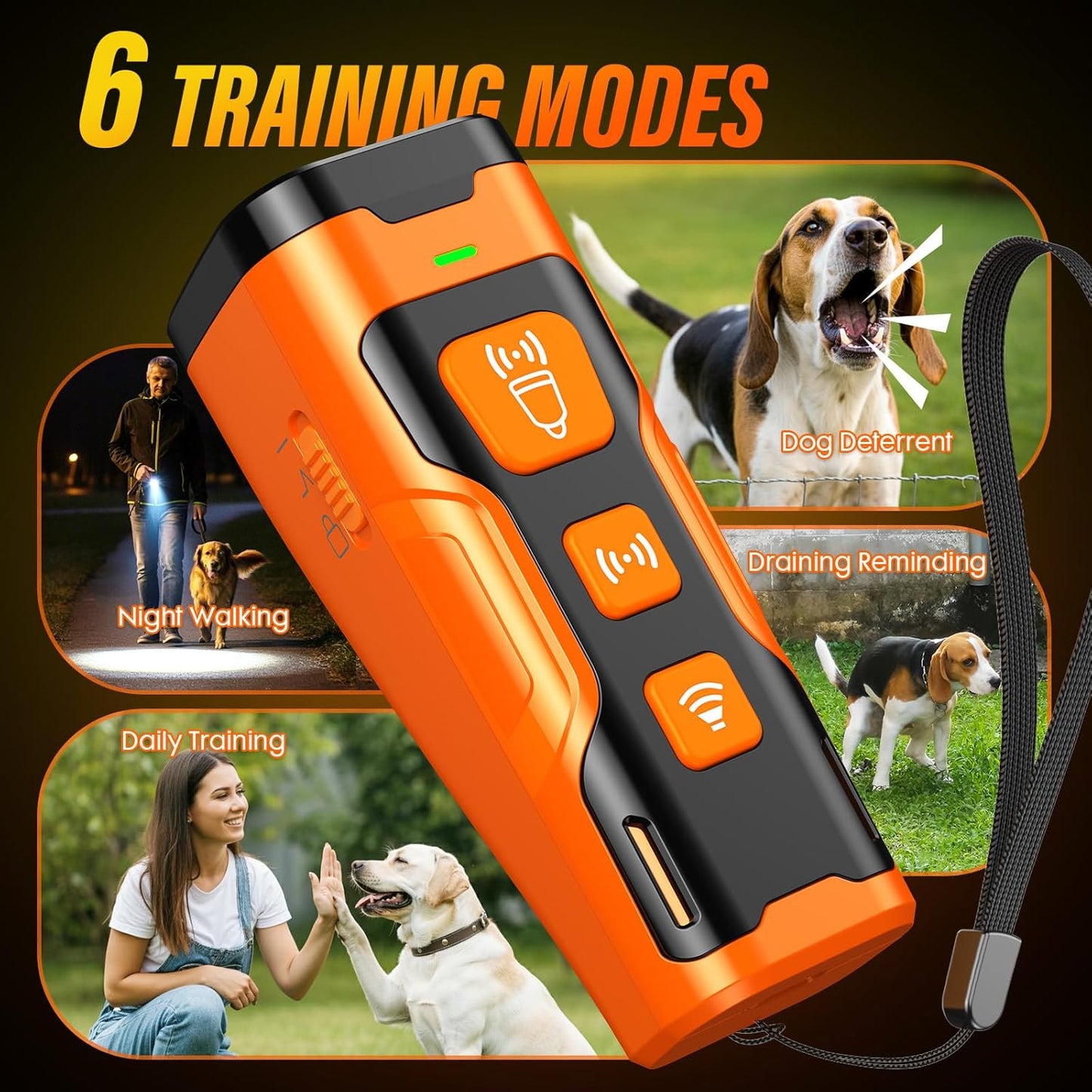 Ultrasonic Dog Bark Deterrent – 3X Anti-Barking Device with 6 Modes & 23ft Range