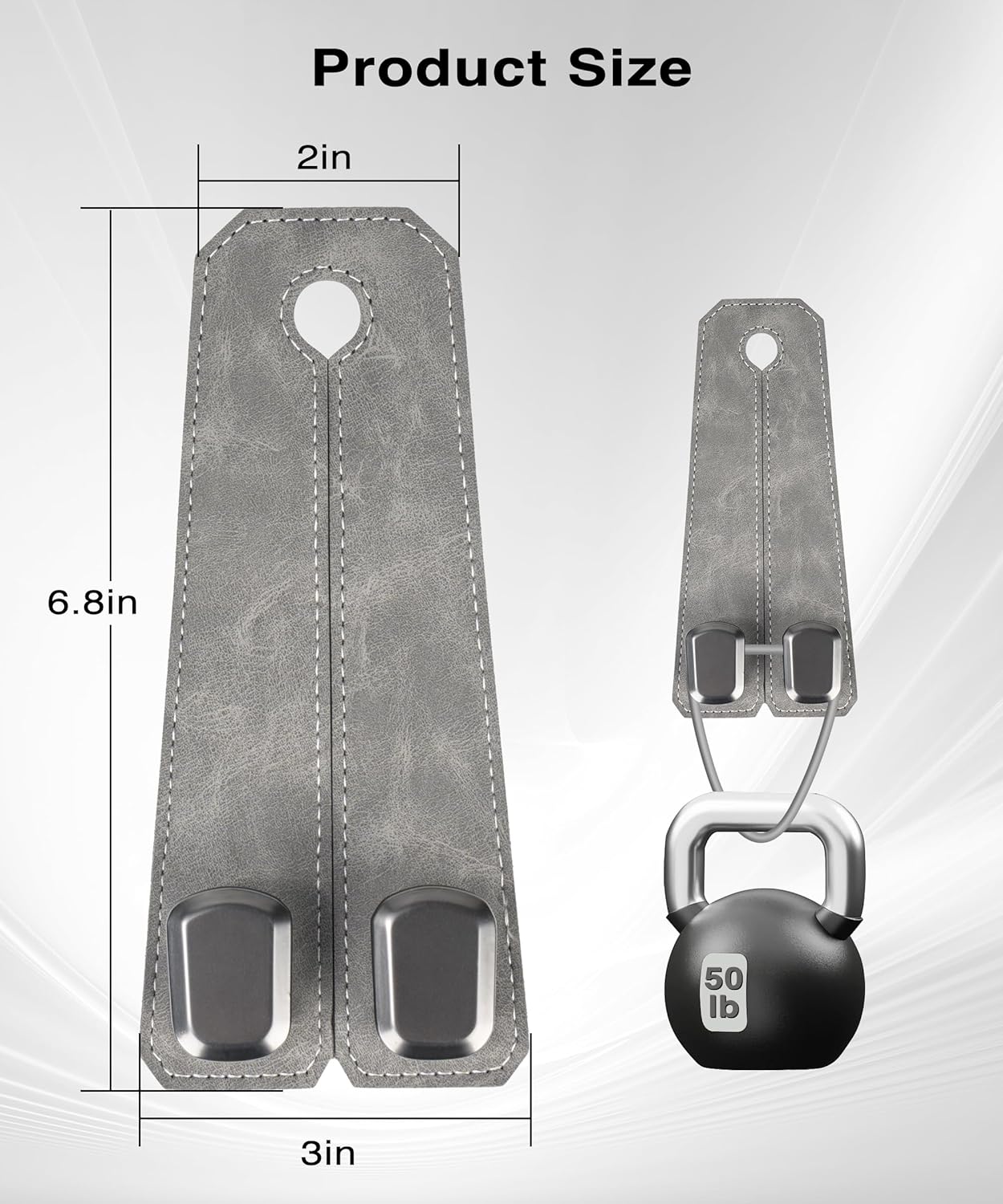 Car Purse Holder Hook, 2PCS Car Hooks for Headrest Luxurious Leather 100% Metal Car Hangers for Seat Multifunctional Car Bag Hook Car Seat Back Storage Hook Accessories (Grey)
