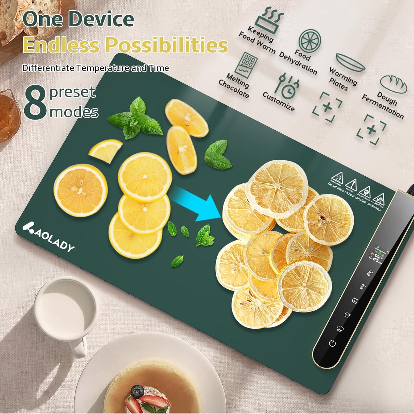 App-Controlled Warming Mat for Food – Portable Buffet Tray & Party Food Warmer