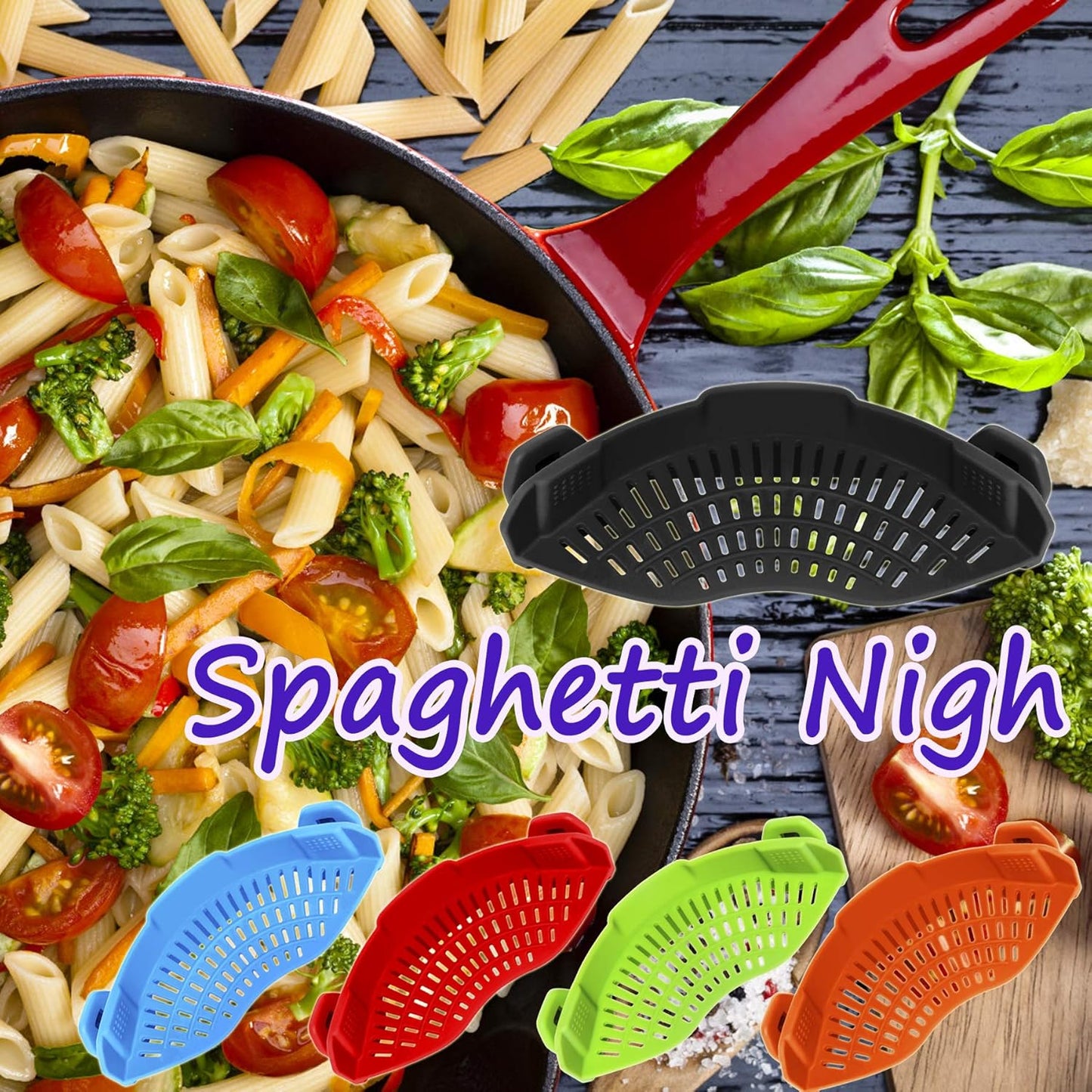 Universal Silicone Clip-On Strainer – Fits All Pots & Pans, Easy Pour Food Colander