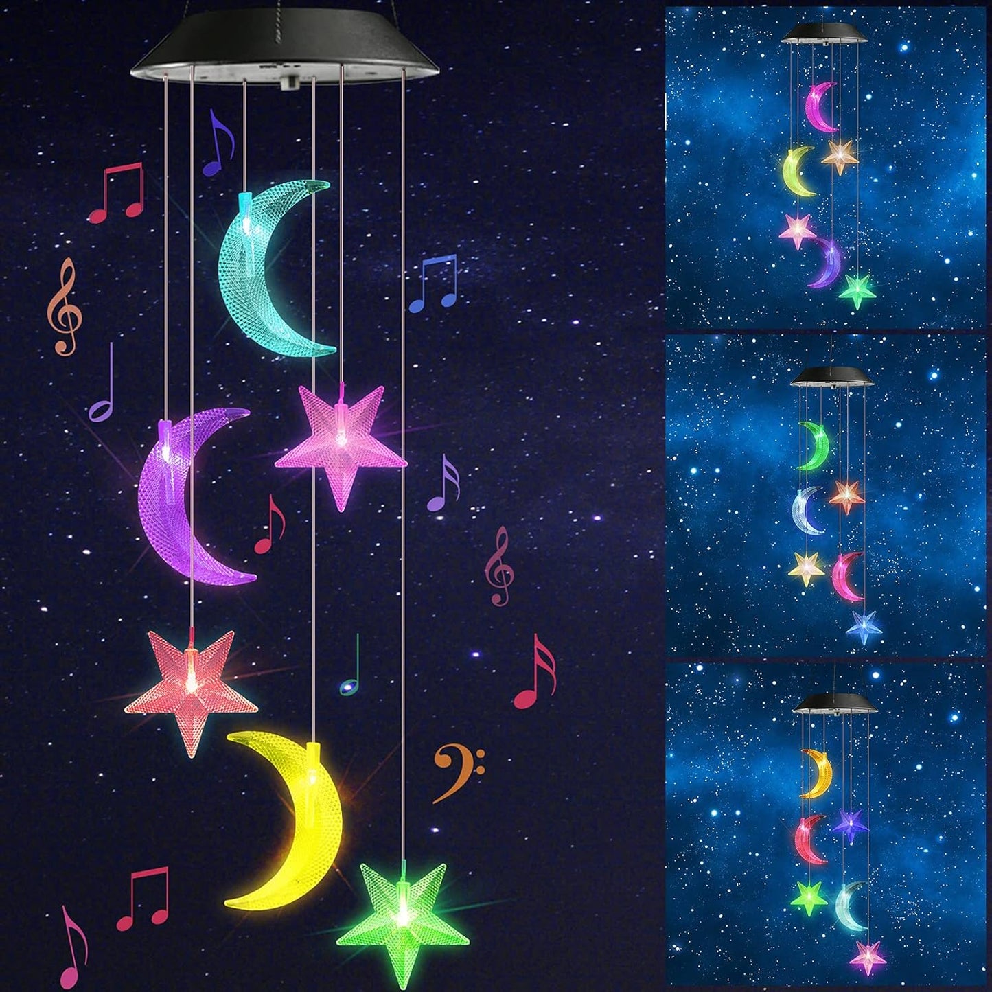 Solar Wind Chime, Color Changing Ball Wind Chimes, LED Decorative Mobile, Gifts for Mom Grandma, Waterproof Outdoor Solar Lights for Garden, Patio, Party, Yard, Window, Outdoor Decorations