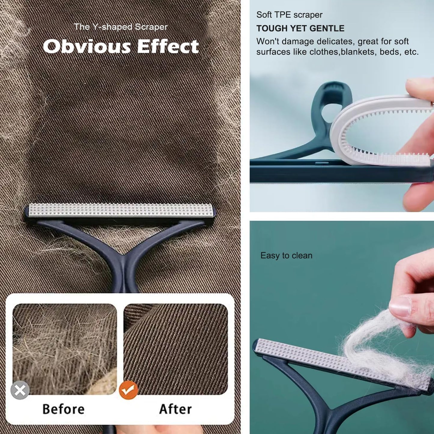 3-Pack Pet Hair Remover Set – Lint Shavers & Fur Tools for Carpet, Furniture & Clothes