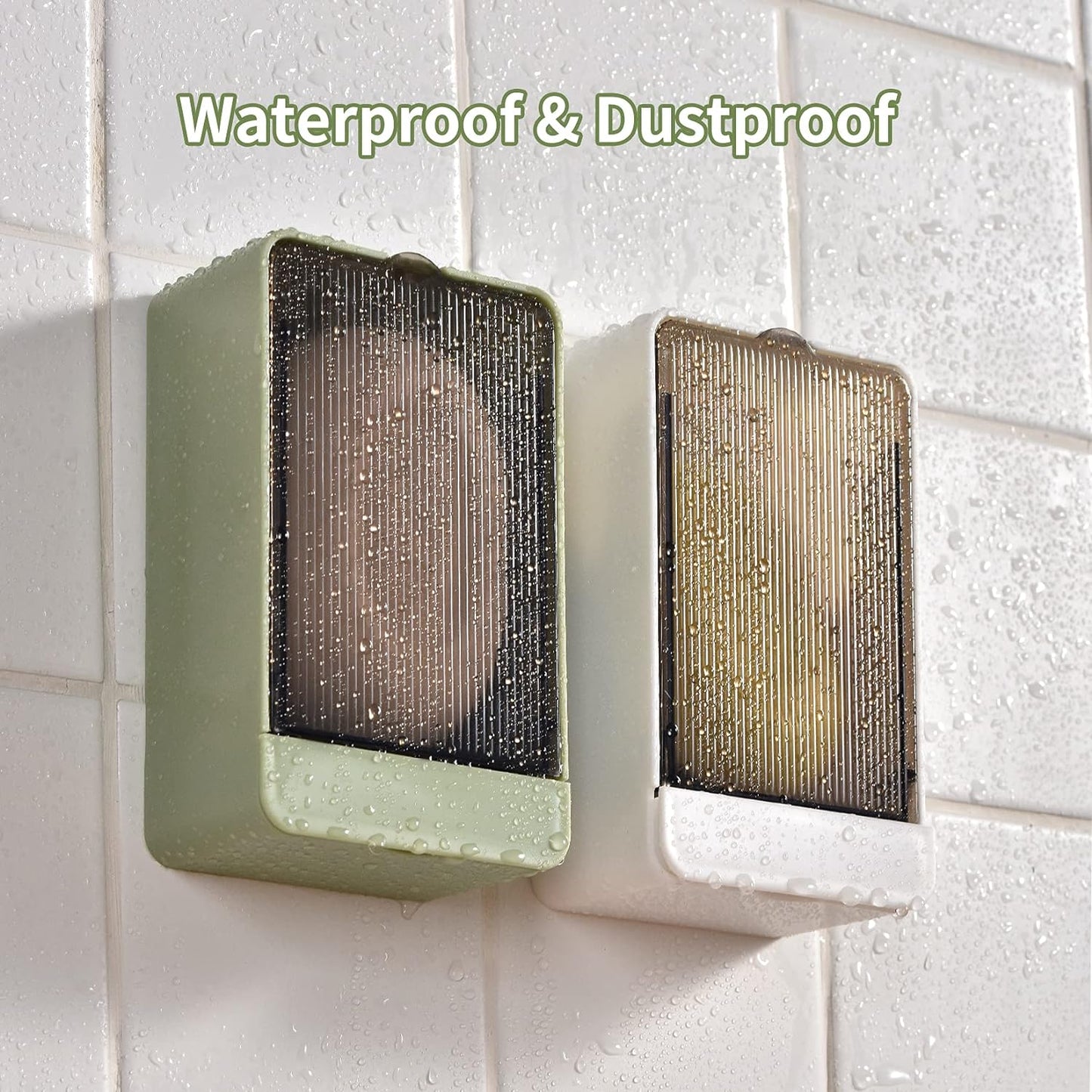2-Pack Self-Draining Wall-Mounted Soap Holder – No-Drill Tray for Bathroom & Kitchen