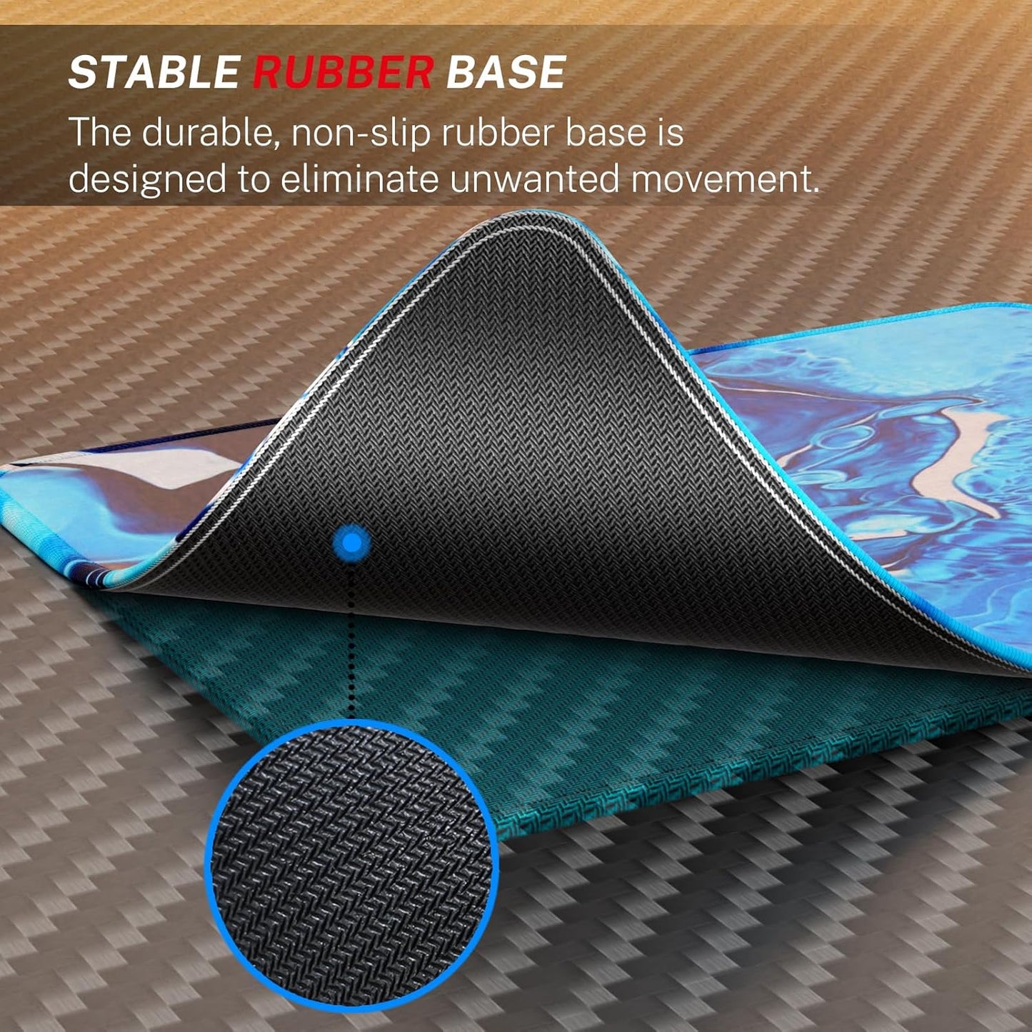 Premium XL Mouse Pad – 30% Larger Waterproof Gaming & Office Mat with Anti-Fray Edges, Blue Waves
