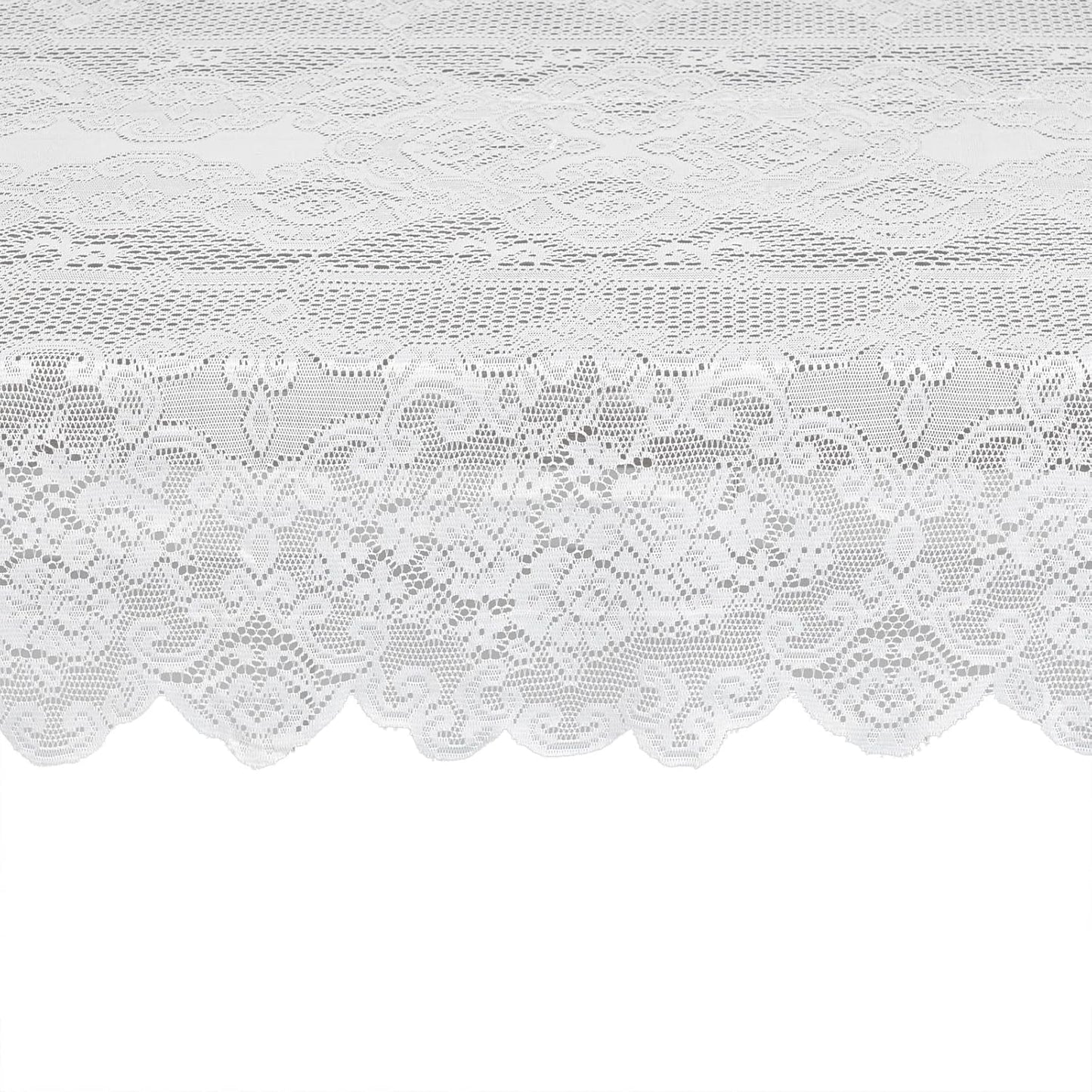 White Lace Tablecloth – 54x72" Vintage Rectangular Table Cover for Weddings, Baby Showers, Tea Parties & Home Decor