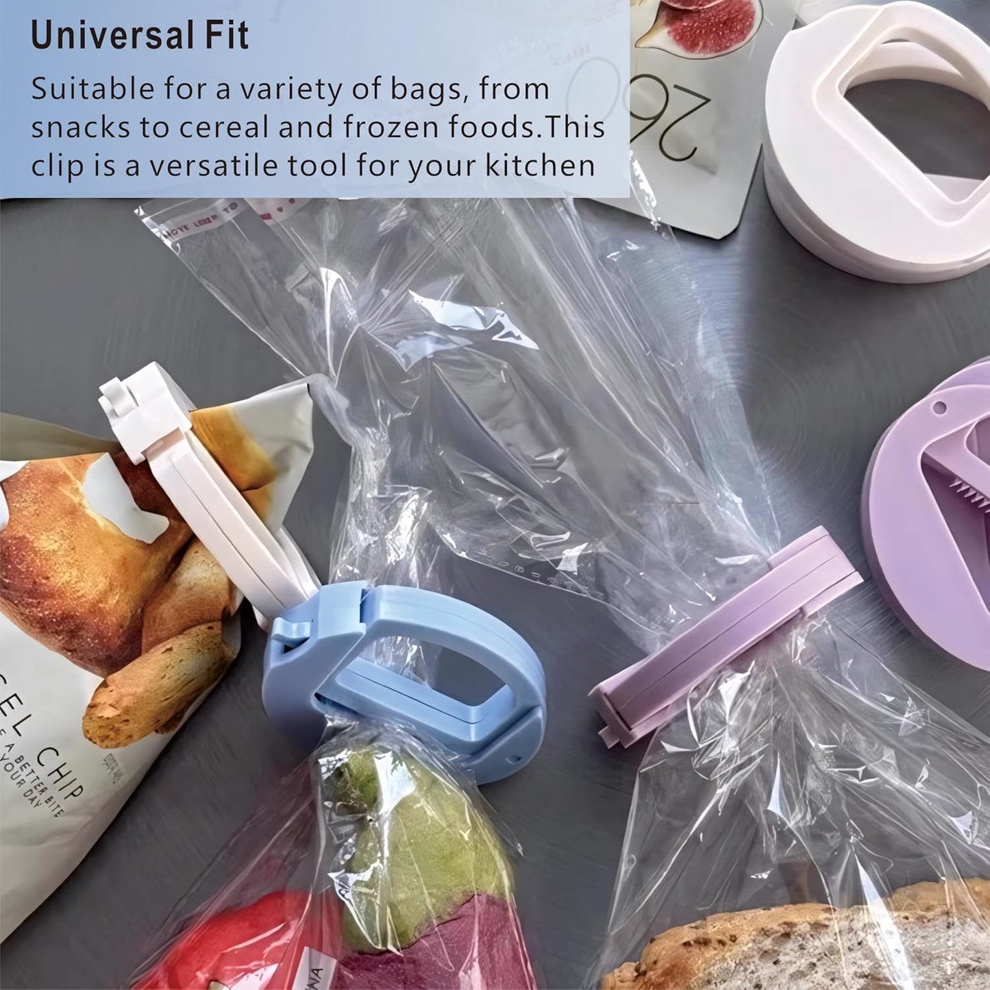 4-Pack Heavy Duty Bag Clips – Reusable Food Sealing Clips for Chips, Snacks, Bread & Pet Food (Blue)