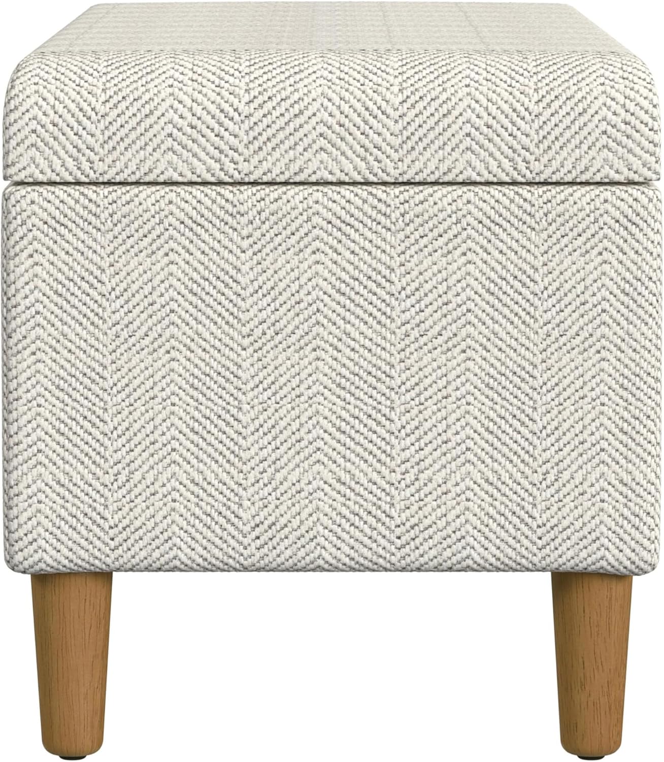 Malmo Cream Chevron Woven Storage Bench – Decorative Entryway or Bedroom Organizer