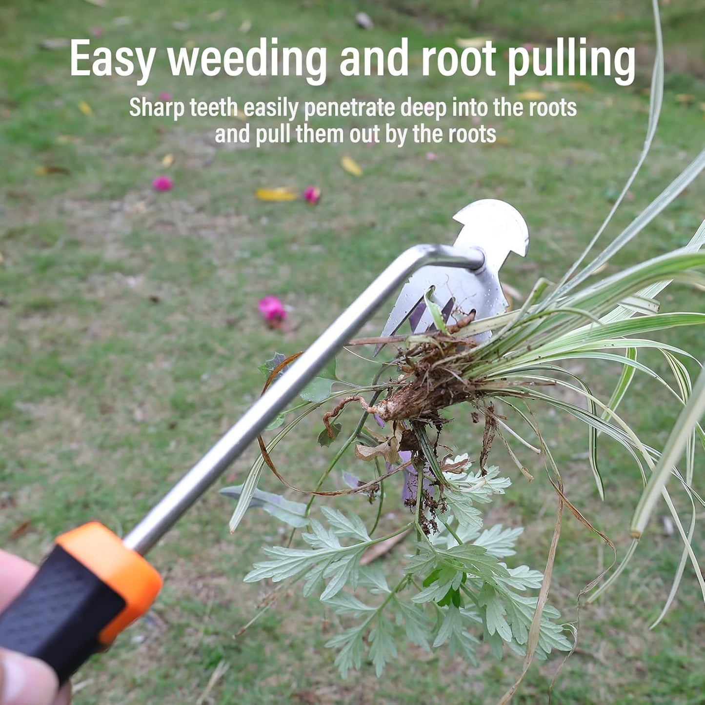 Weed Puller Tool – Portable Garden Weeder with Rubber Handle, 2024 Manganese Steel Hand Tool for Vegetable Gardening and Uprooting
