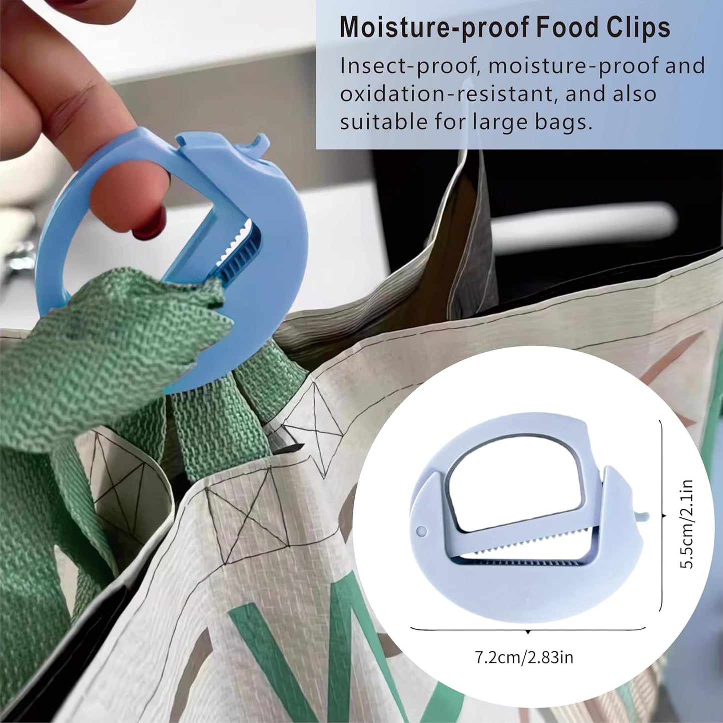 4-Pack Heavy Duty Bag Clips – Reusable Food Sealing Clips for Chips, Snacks, Bread & Pet Food (Blue)
