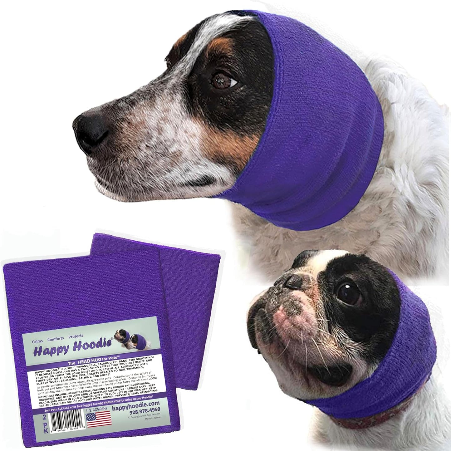 Happy Hoodie Calming Band for Dogs & Cats – 2 Pack (Small + Large)