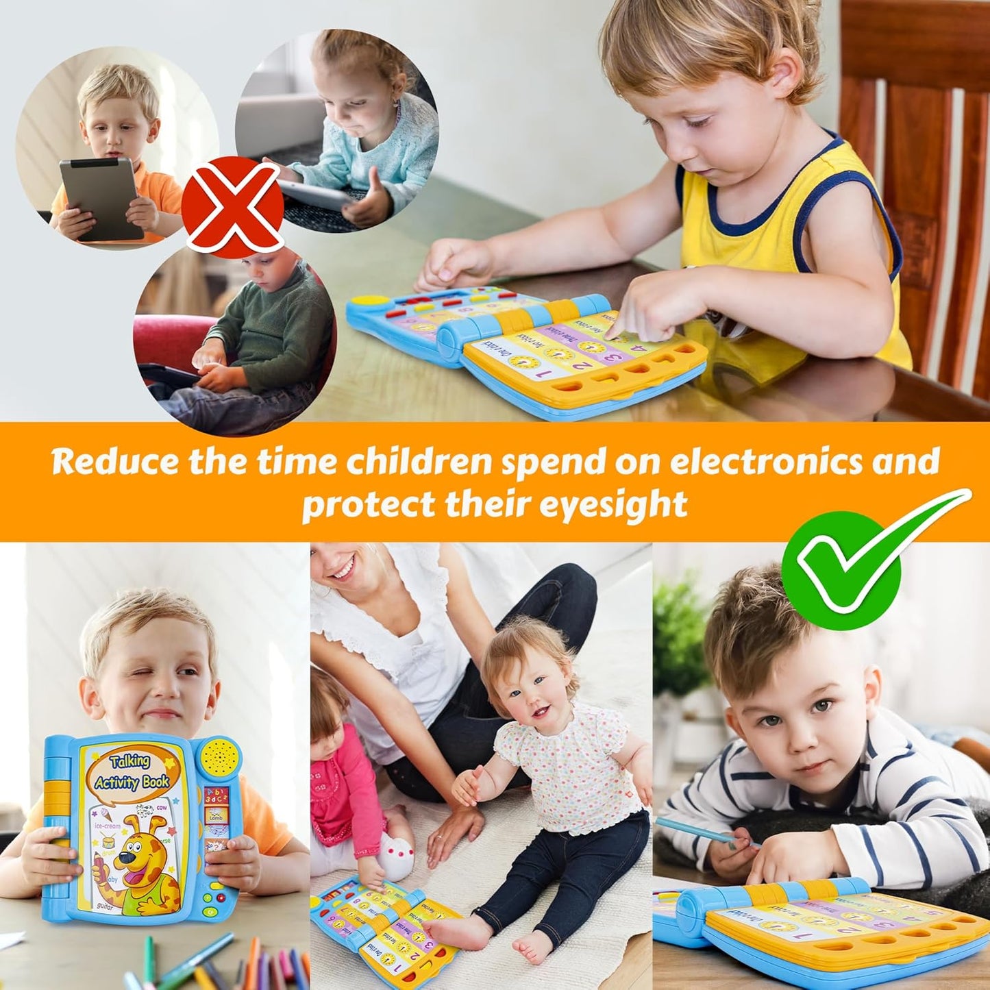Interactive Talking Activity Book – Sound Learning for Toddlers Ages 2+