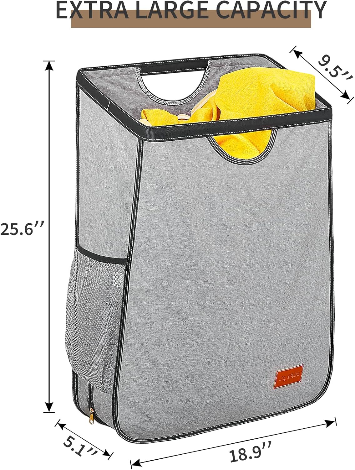 Over-the-Door Hanging Laundry Hamper – Large Capacity Bag with Metal Rim Opening