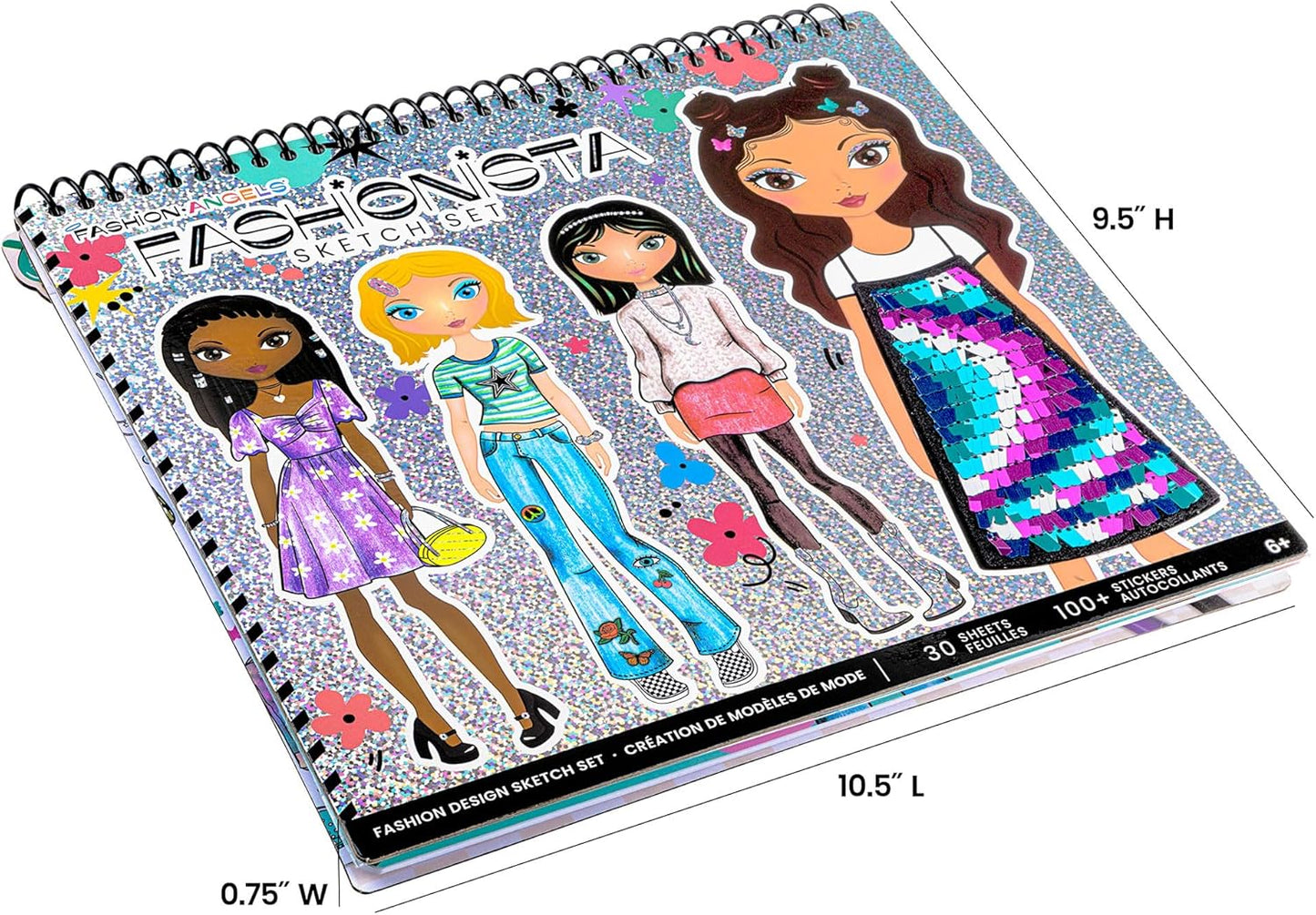 Fashion Design Sketch Portfolio – Beginner Sketch Pad with Stencils & Stickers for Kids 6+