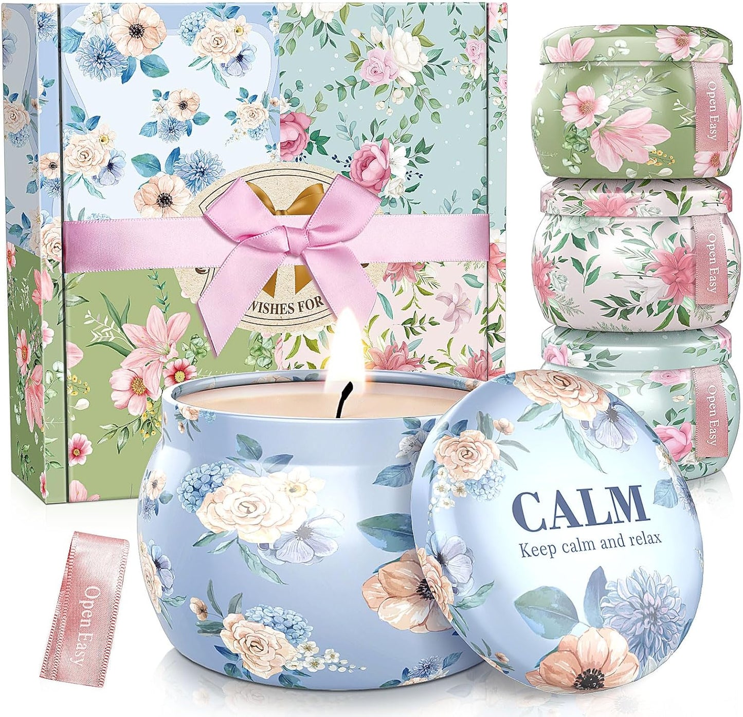 Scented Candle Gift Set – 4-Pack 17.6oz Soy Candles, Long-Lasting Aromatherapy for Men & Women, Ideal Birthday & Father's Day Present
