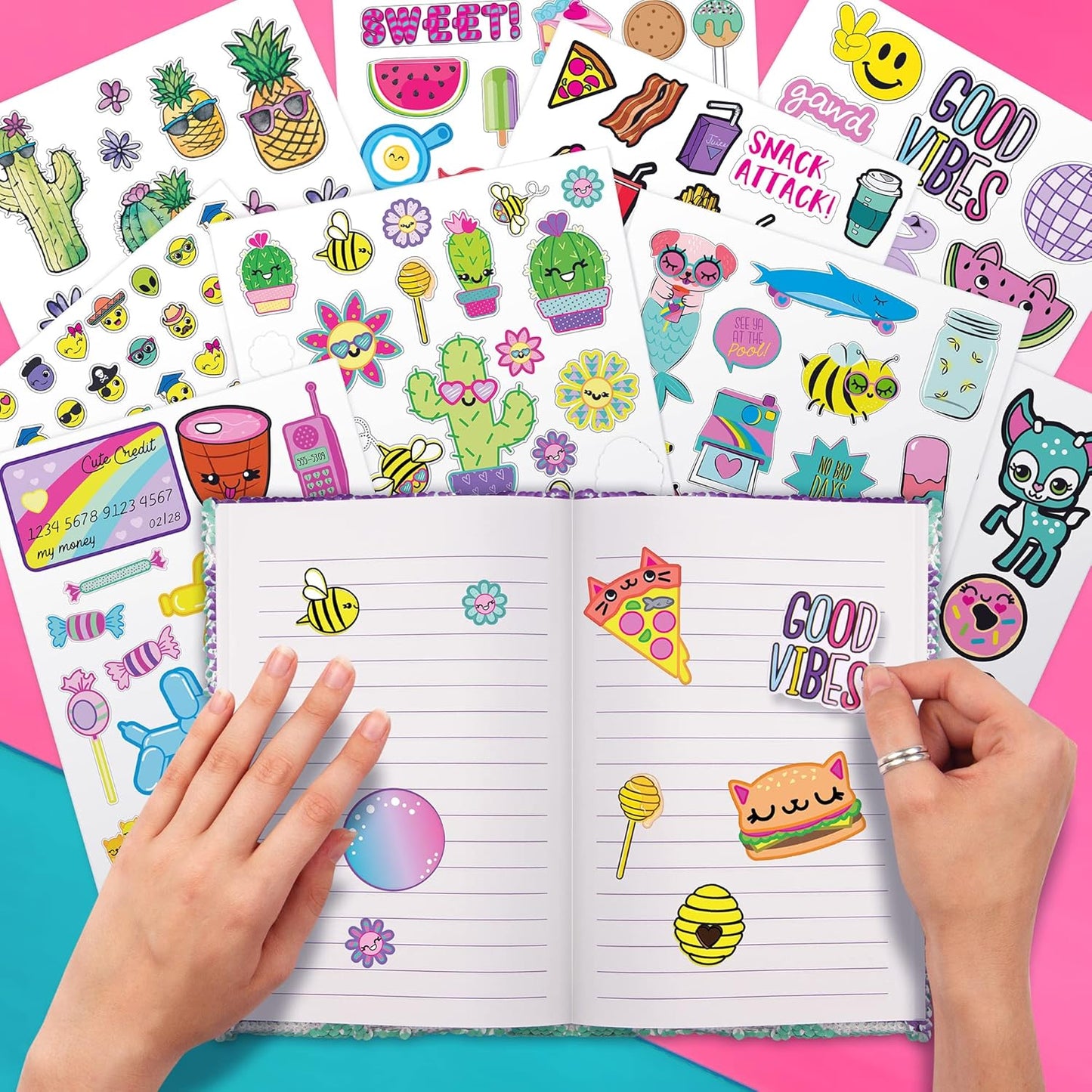 1000+ Cute Stickers for Kids – 40-Page Fun Craft Sticker Book for Ages 6+