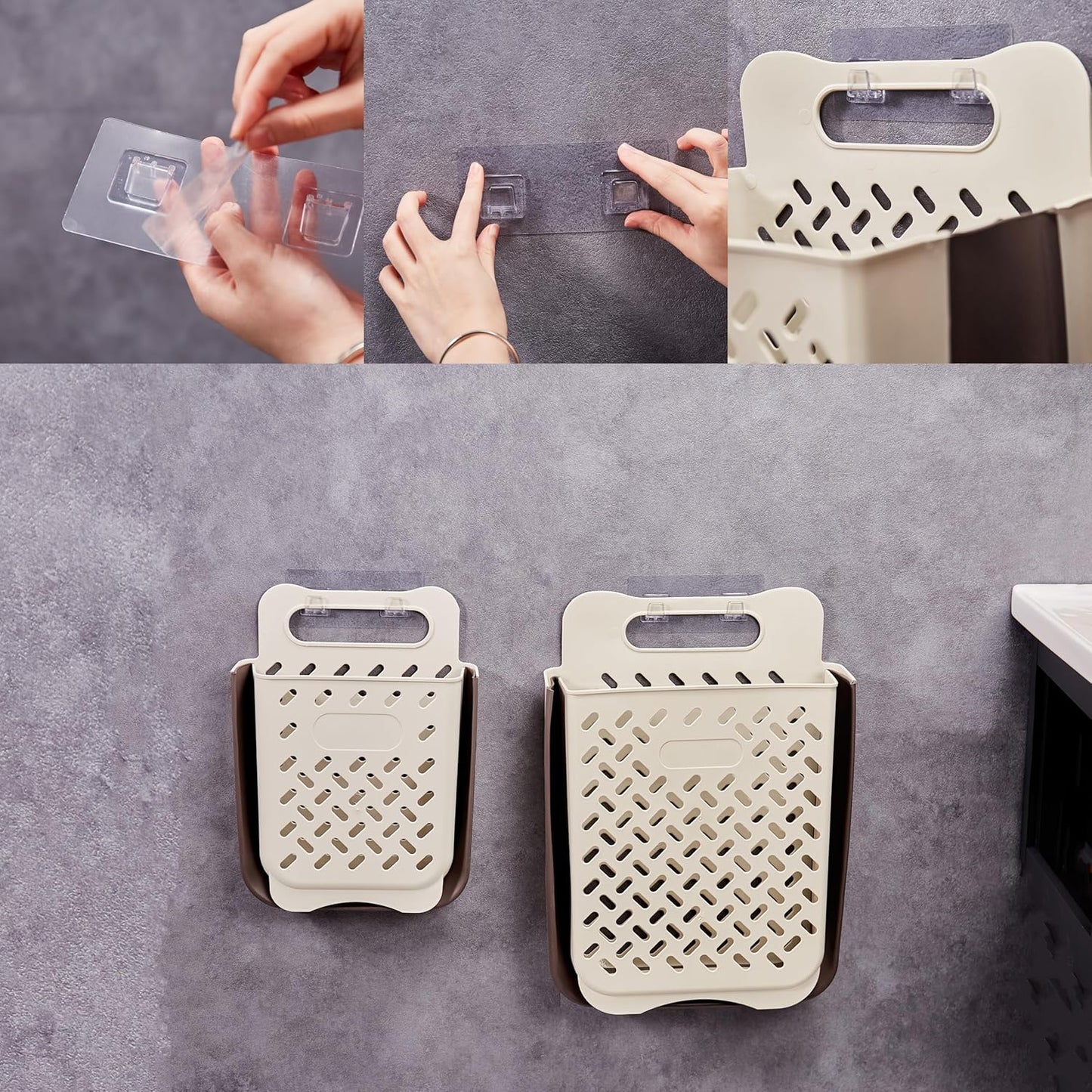 2-Pack Foldable Hanging Laundry Hampers – Large Capacity Space-Saving Clothes Baskets