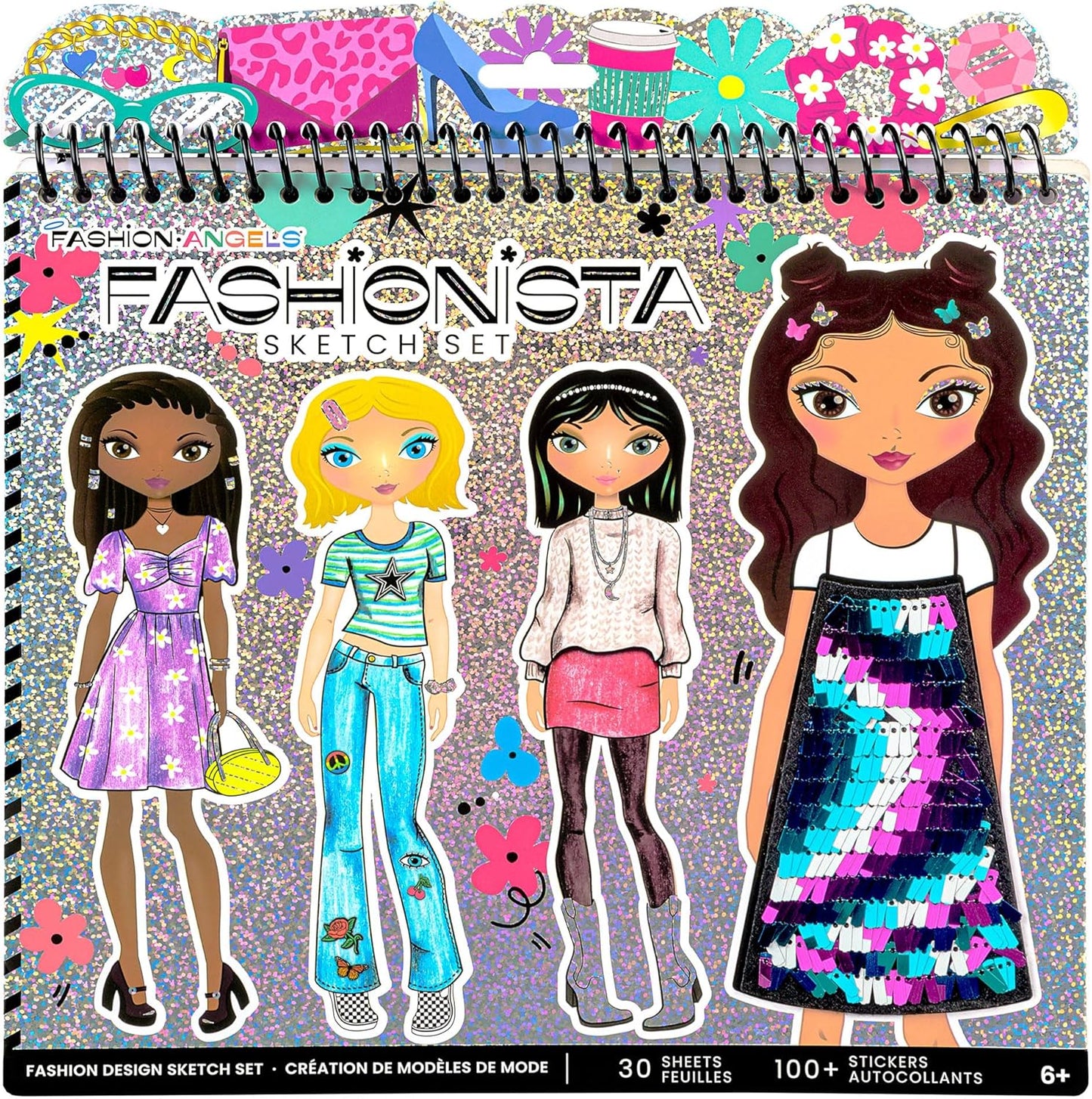 Fashion Design Sketch Portfolio – Beginner Sketch Pad with Stencils & Stickers for Kids 6+