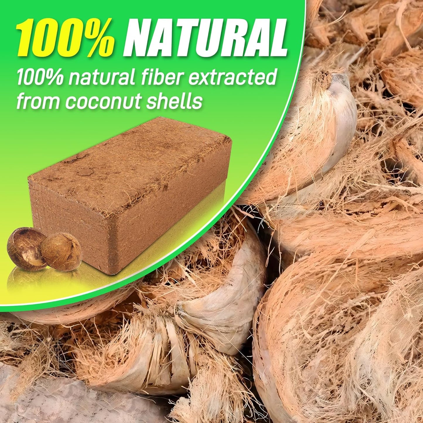 6-Pack Organic Coco Coir Bricks – Compressed Coconut Fiber Soil for Gardening & Potting