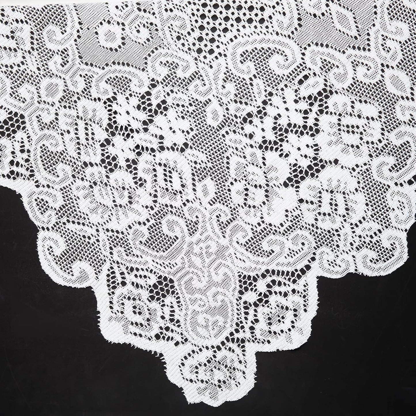 White Lace Tablecloth – 54x72" Vintage Rectangular Table Cover for Weddings, Baby Showers, Tea Parties & Home Decor