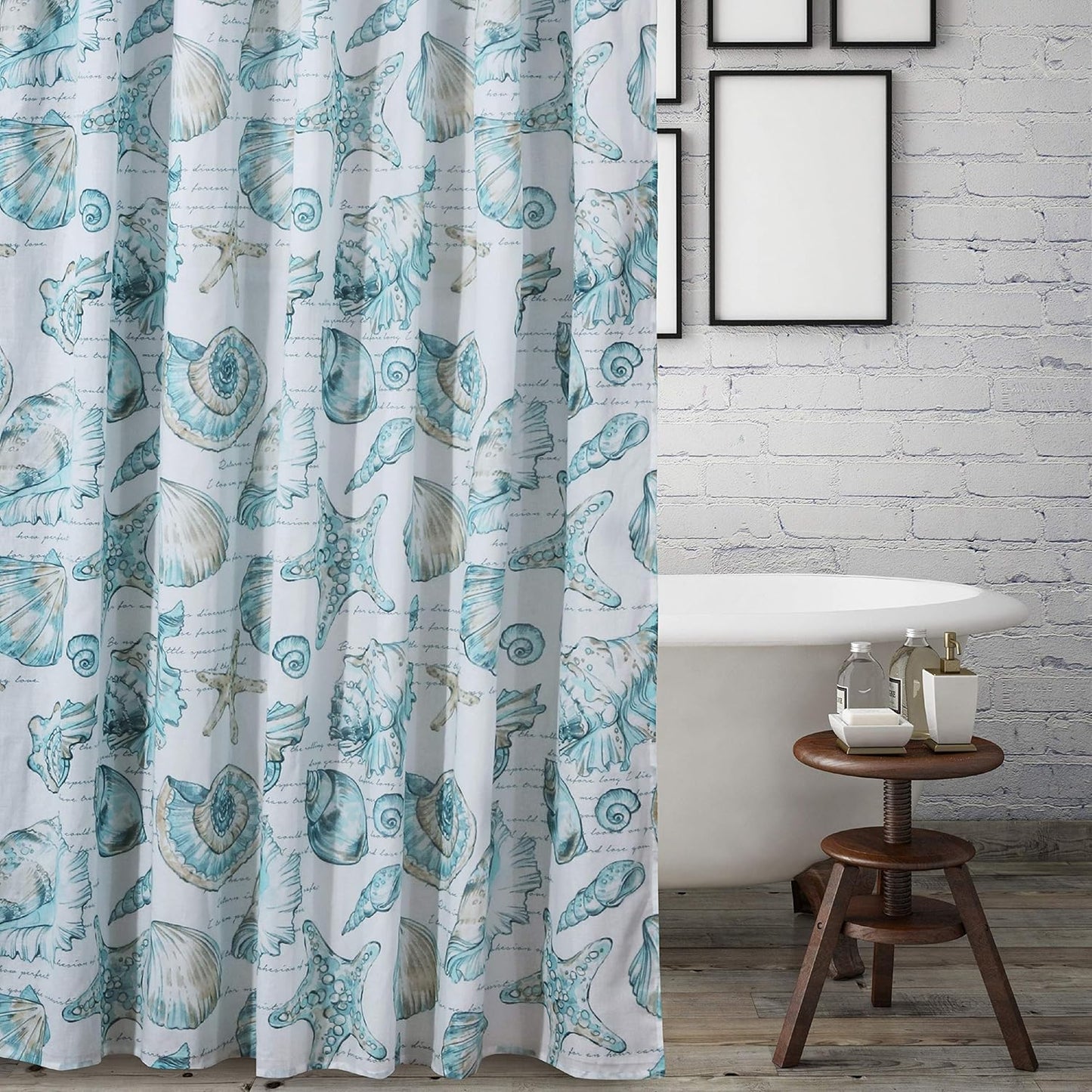 Fabric Sensations Shower Curtain, Stylish Bathroom Decor, Machine Washable, 72 Inches X 72 Inches, Cruz Coastal White