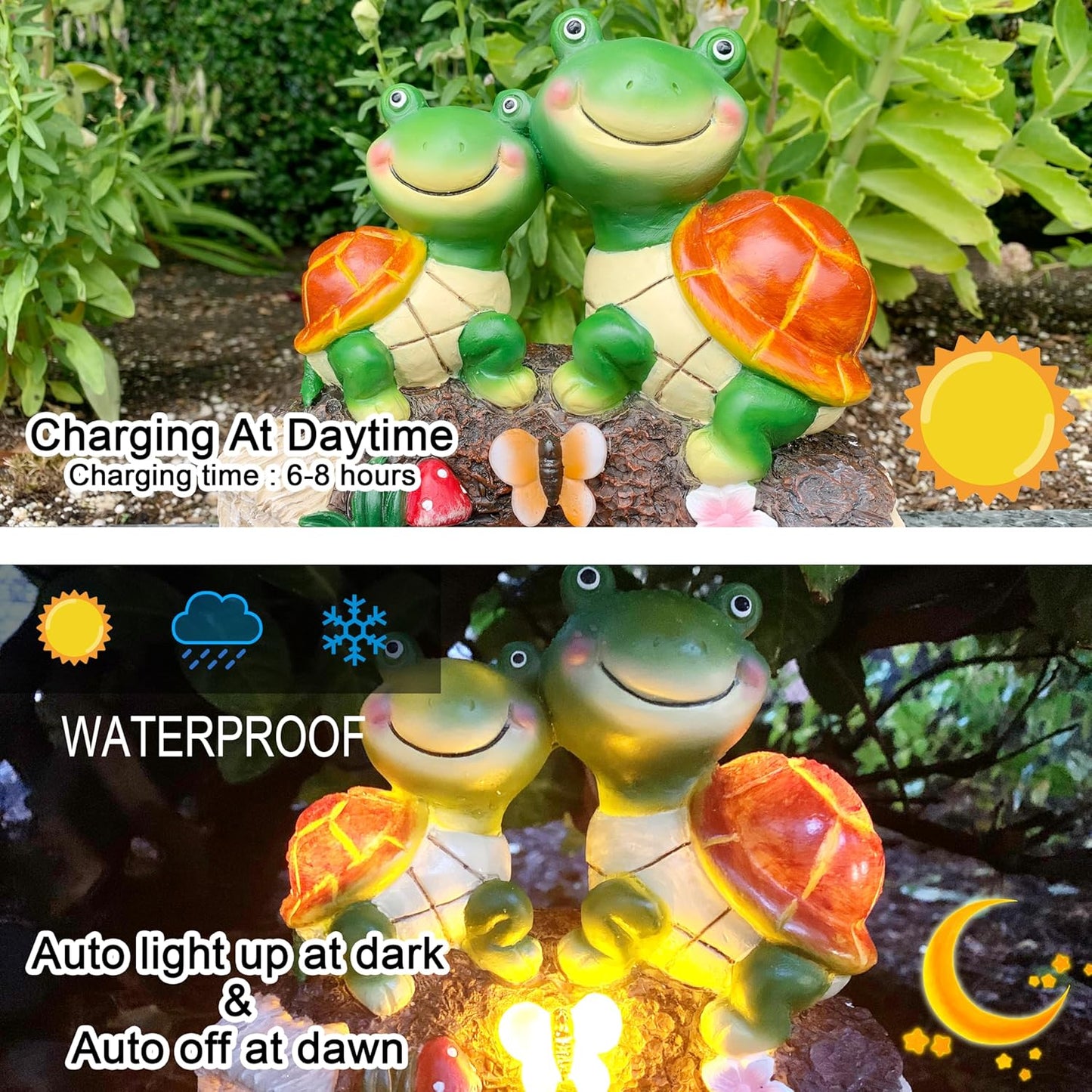 Solar Turtle Garden Statue – LED Outdoor Figurine for Lawn, Patio & Yard Decor