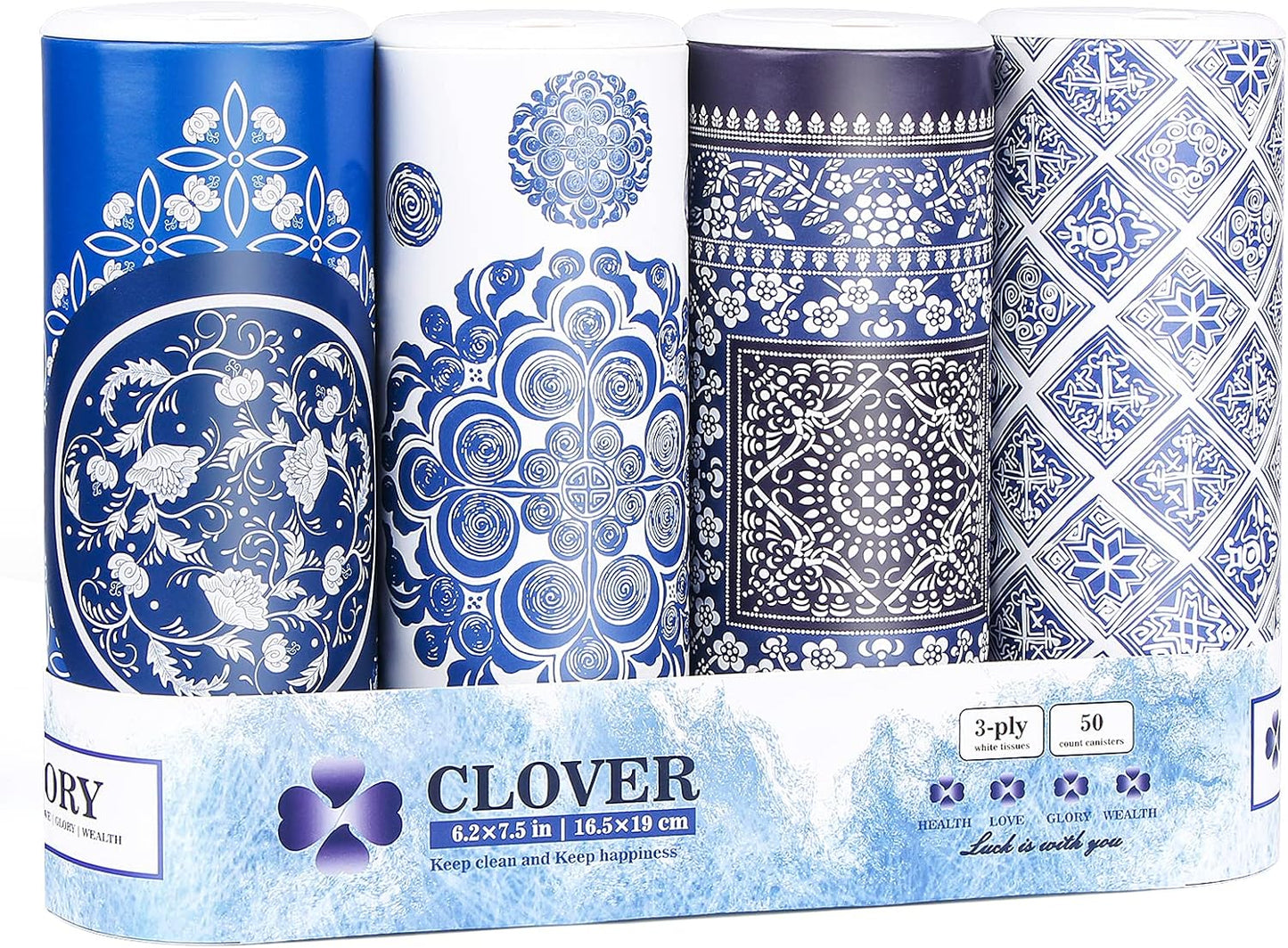 Car Tissues with Lotion, Car Tissues Holder for Car, 4 Packs Car Tissue Cylinder for Car Cup Holder, Facial Tissues Tube Box, Travel Tissues