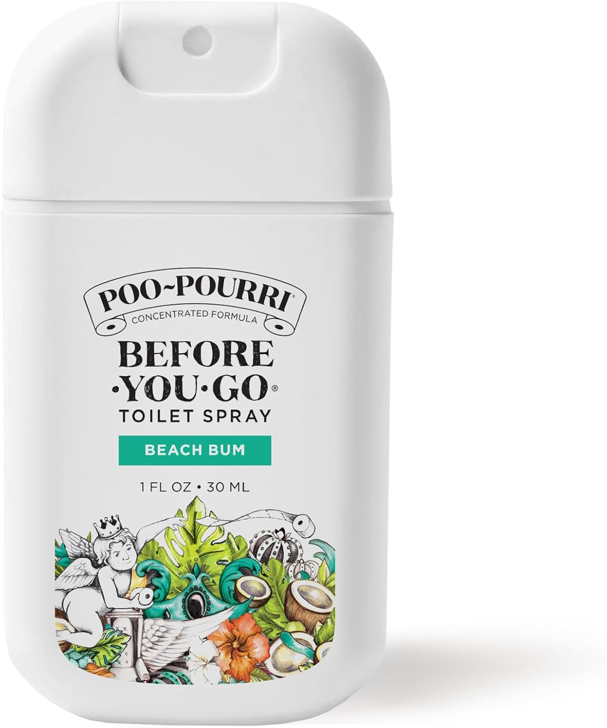 Before-You-Go Toilet Spray – Beach Scent (Coconut, Orchid & Praline) Pocket Odor Eliminator with Essential Oils