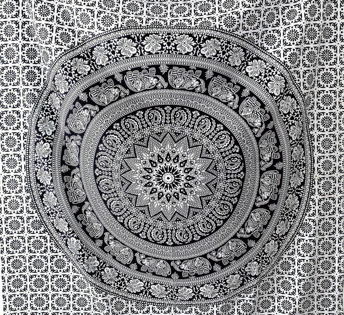 Wall Hanging Tapestry for Bedroom – Bohemian Hippie Mandala with Floral Indian Design, Dorm Decor 30x40 Inch